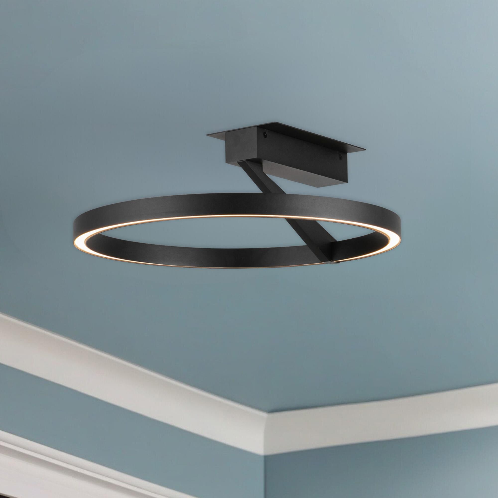 Shown in Black finish and Frosted Acrylic Lens glass