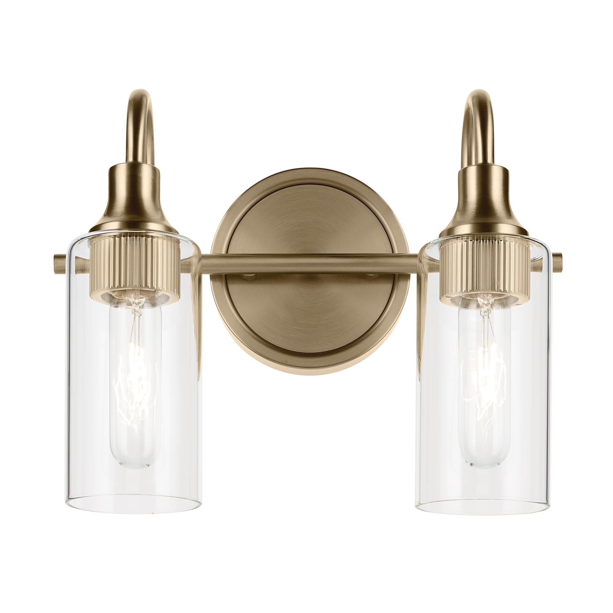 Shown in Champagne Bronze finish and Clear glass