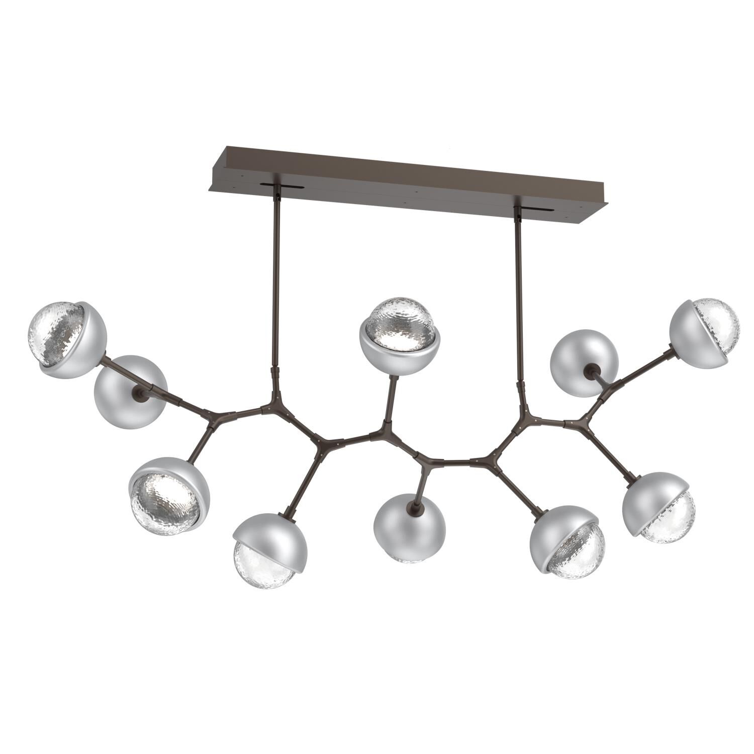 Shown in Flat Bronze finish and Clear glass and Classic Silver accent