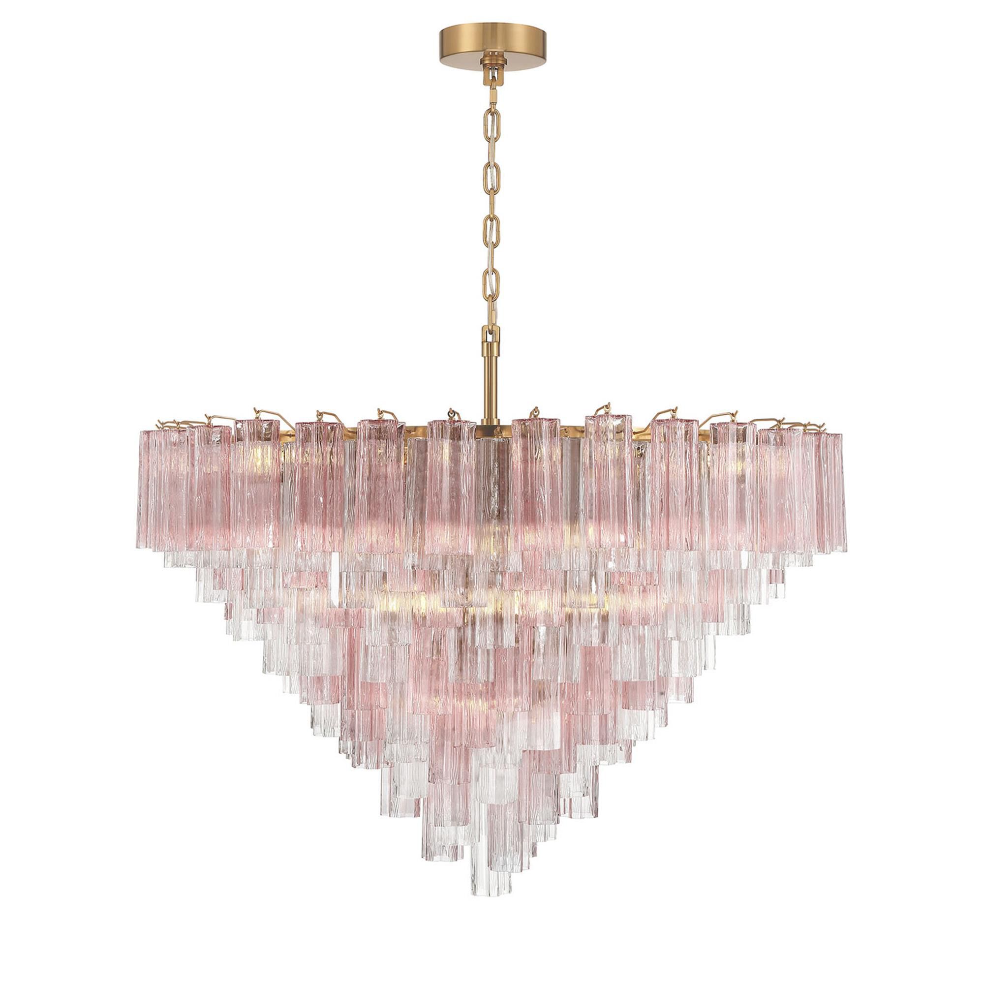 Shown in Aged Brass finish and Tronchi Glass crystal
