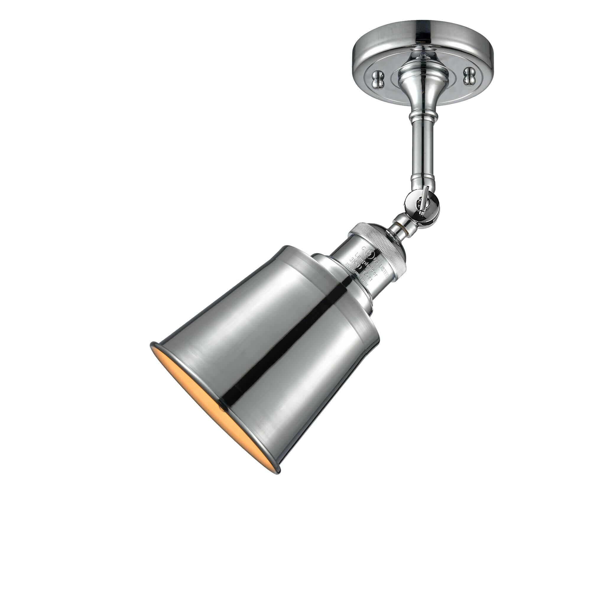 Shown in Polished Chrome finish and Polished Chrome glass and Polished Chrome shade and No Accent accent