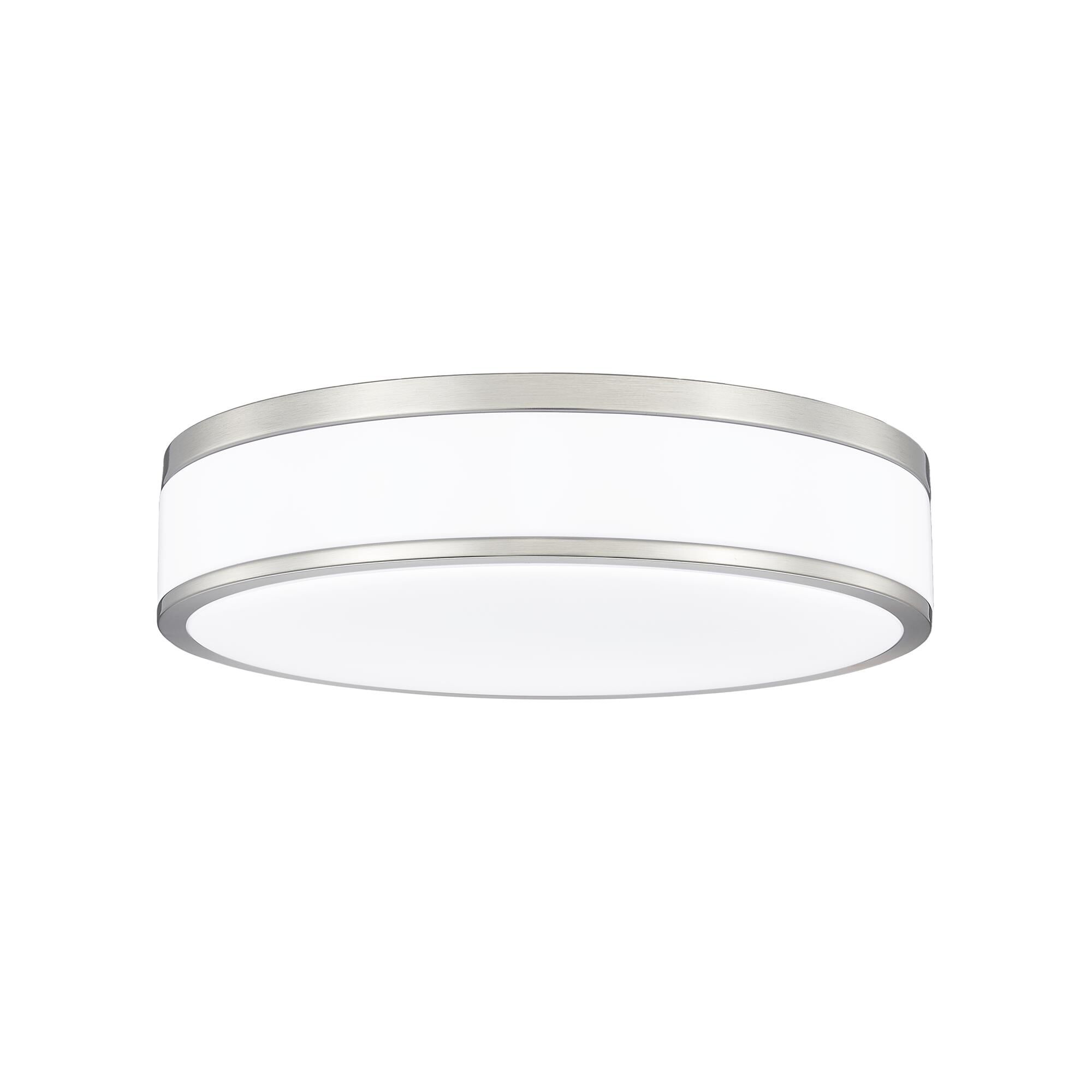 Shown in Brushed Nickel finish and Frosted glass and Frosted shade