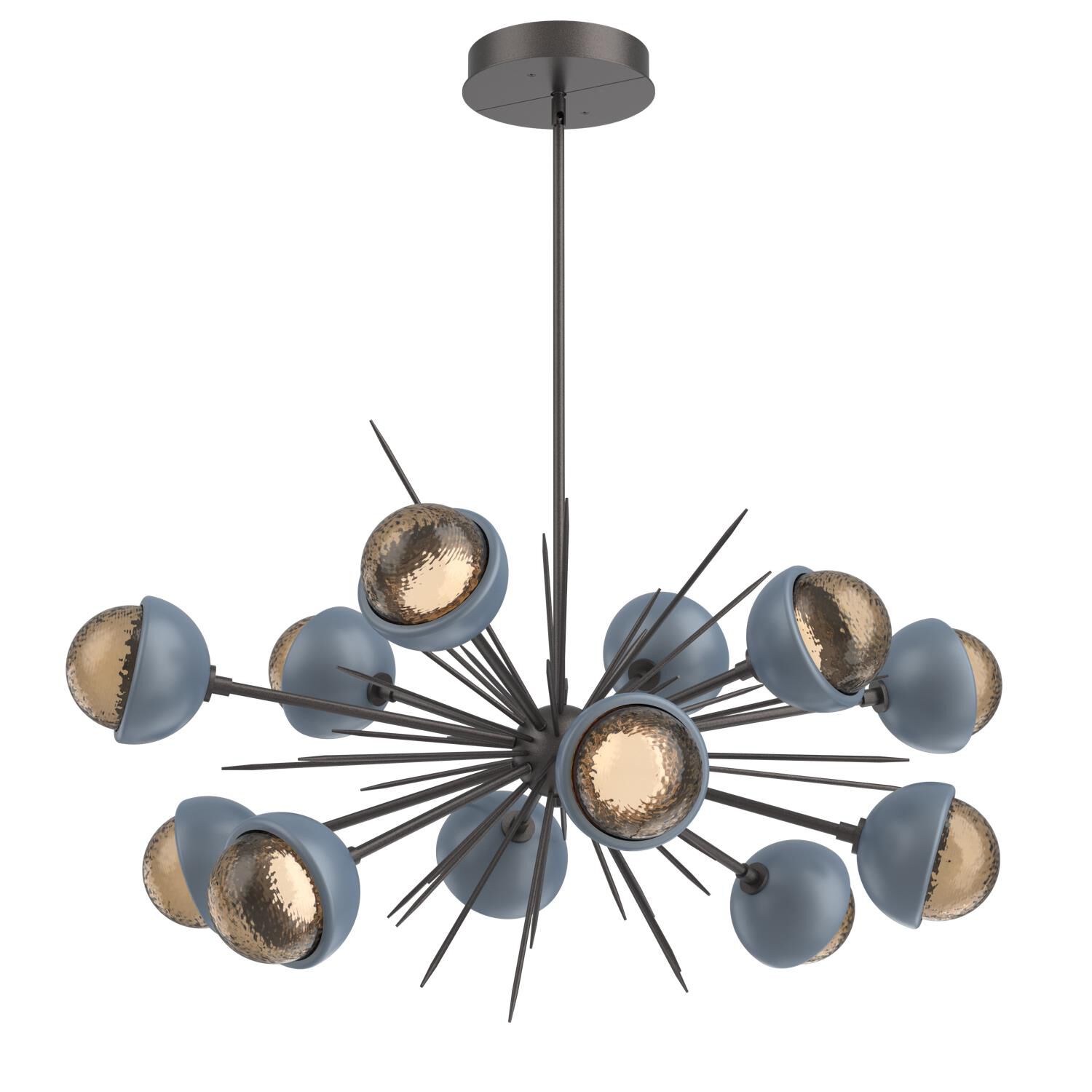 Shown in Graphite finish and Bronze glass and Poppy Blue accent