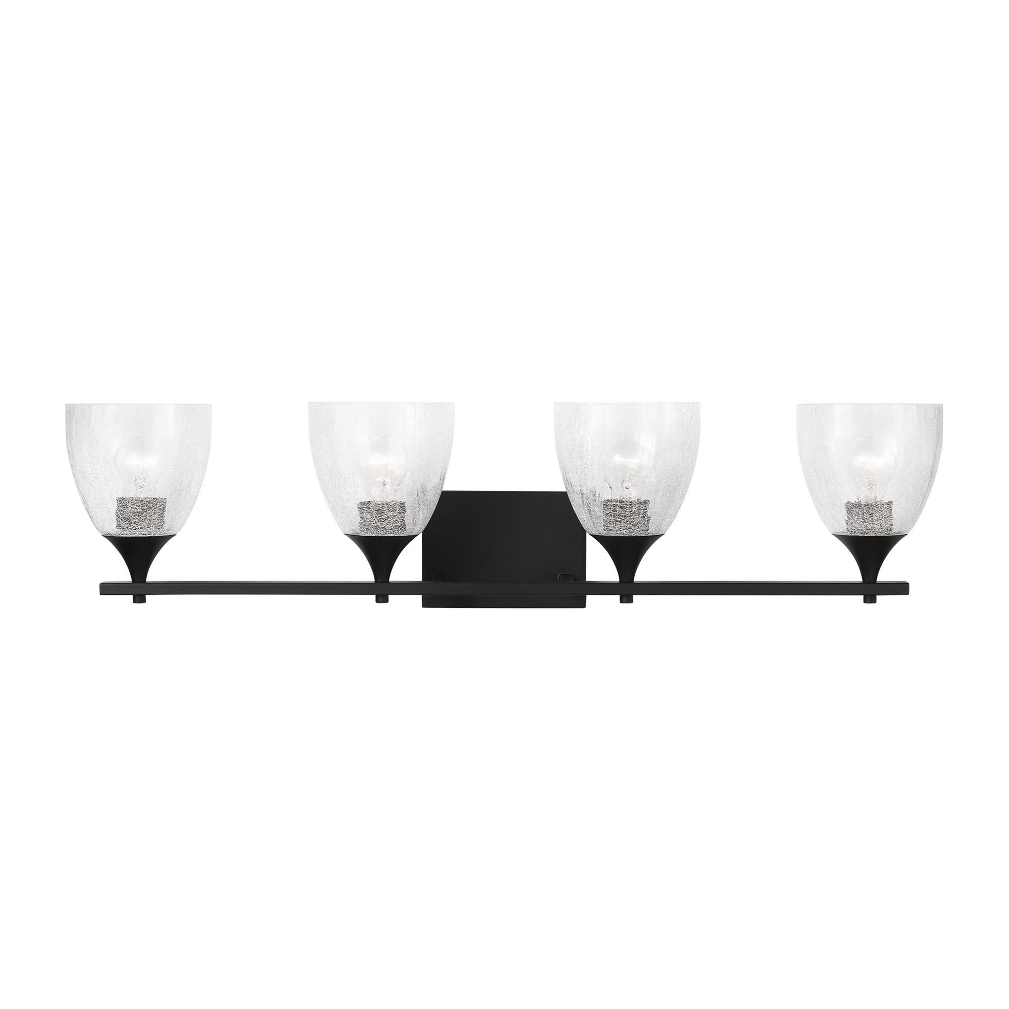 Shown in Midnight Black finish and Clear Crackle glass