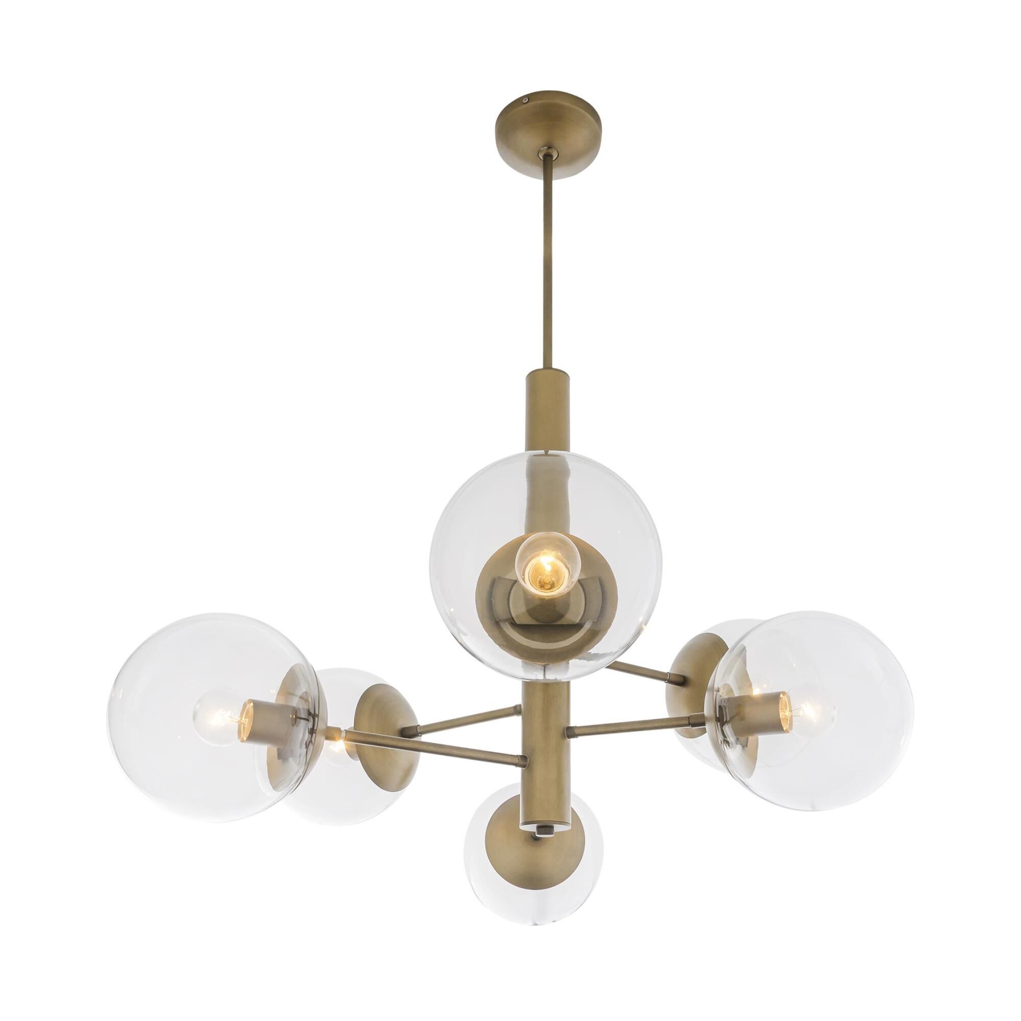 Mid-Century 32 Inch 6 Light Chandelier by Varaluz