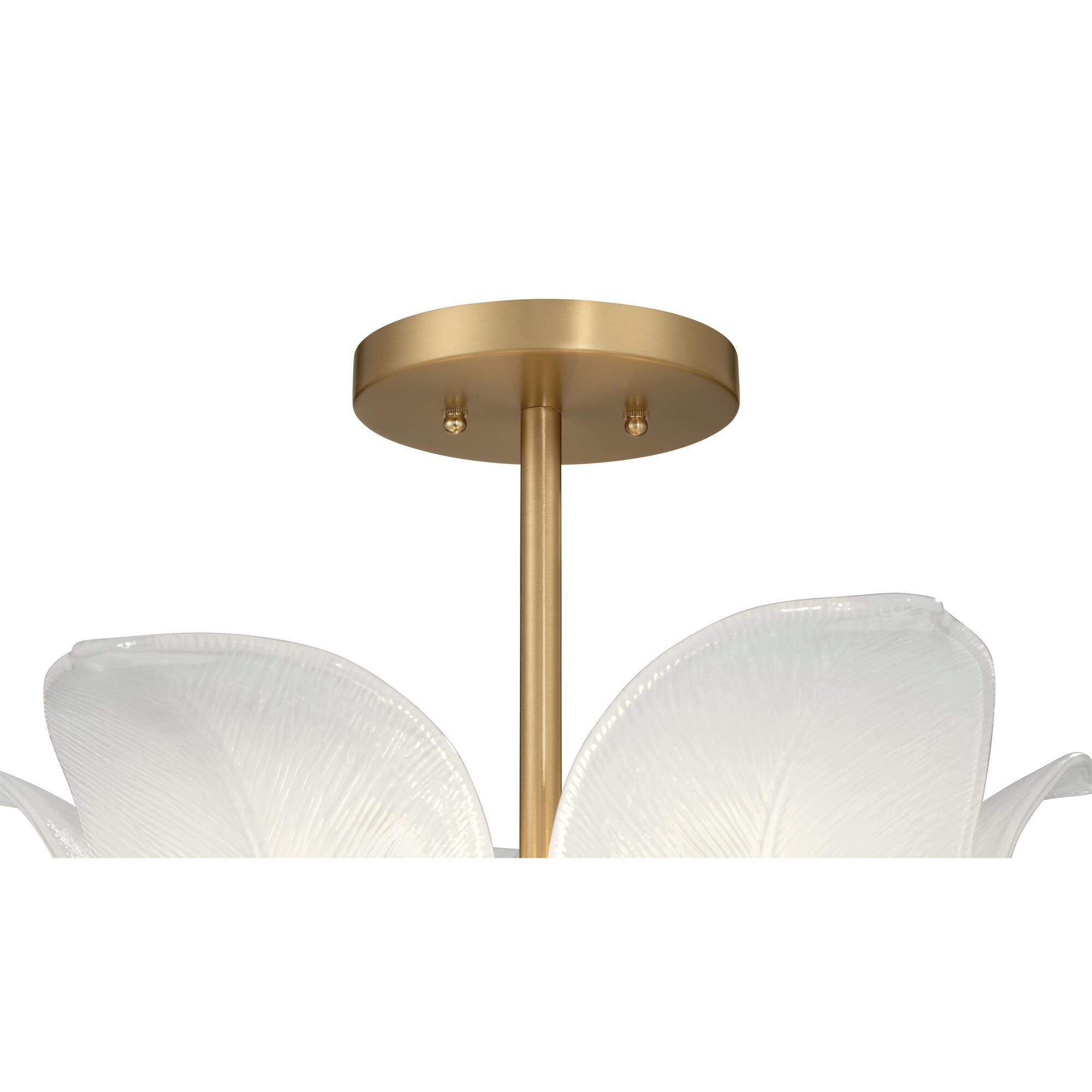 Shown in Legacy Brass finish and White glass
