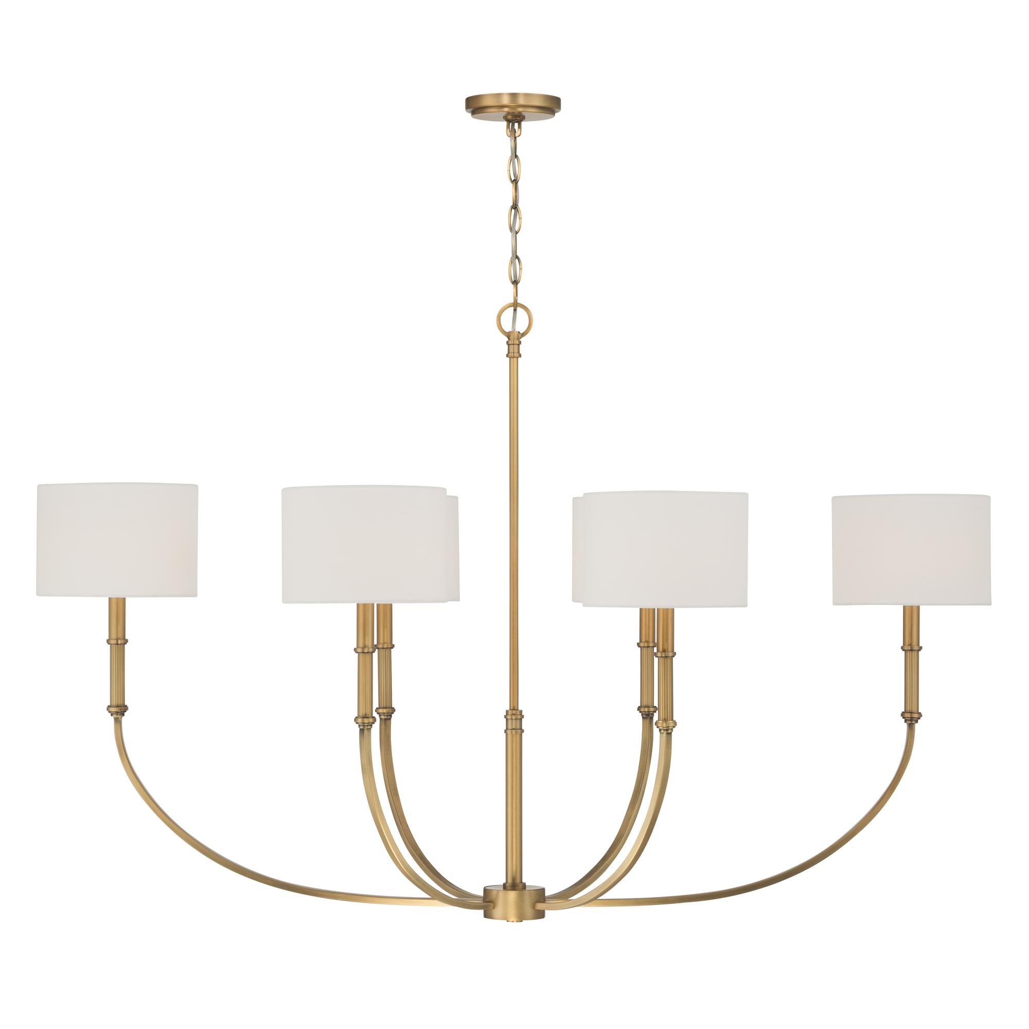 Shown in Legacy Brass finish and White shade