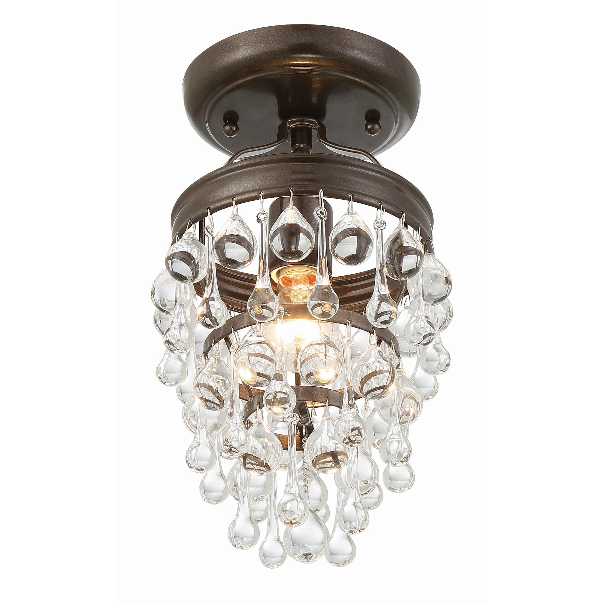 Shown in Vibrant Bronze finish and Clear Glass Drops crystal