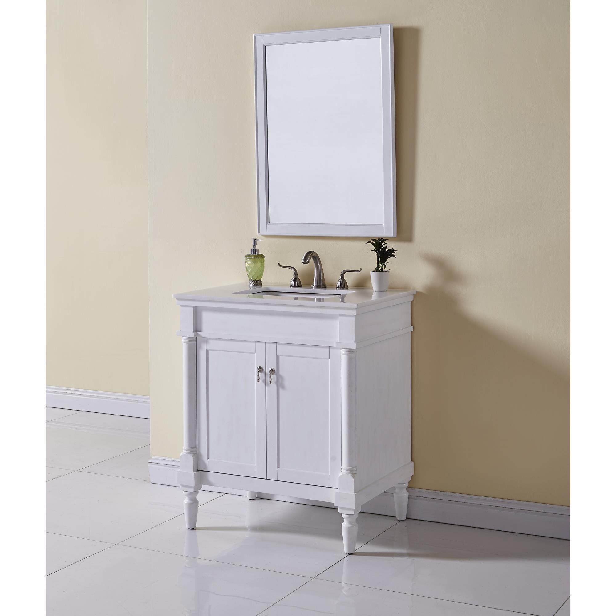 Shown in Antique White finish