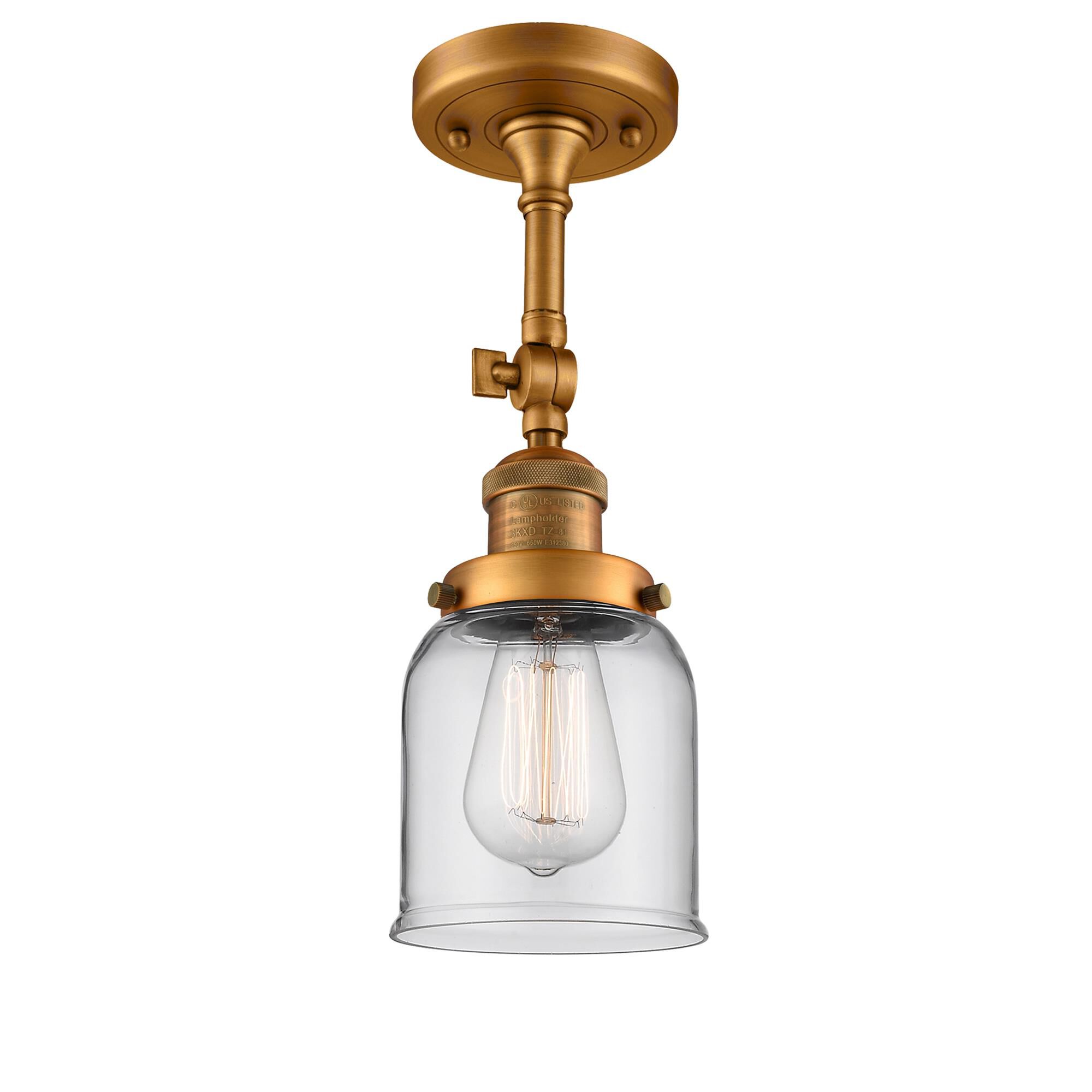 Shown in Brushed Brass finish and Clear glass