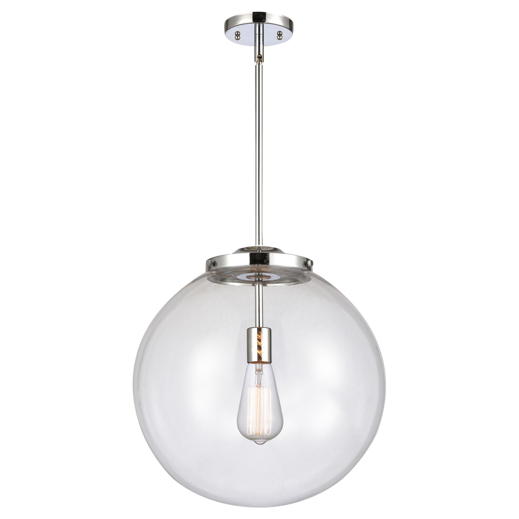 Shown in Polished Chrome finish and Clear Beacon glass