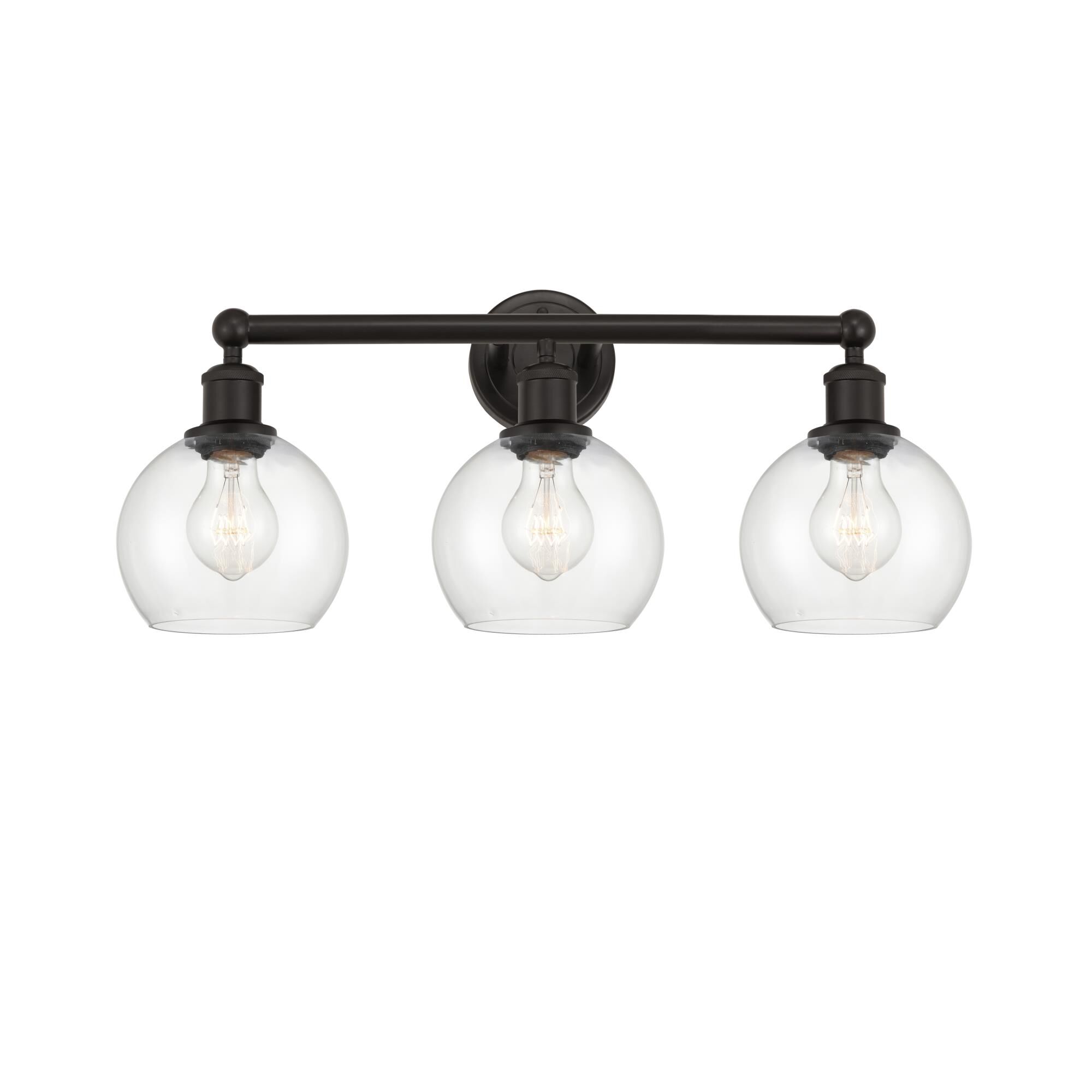 Shown in Oil Rubbed Bronze, Clear finish and Clear glass and Clear Glass shade