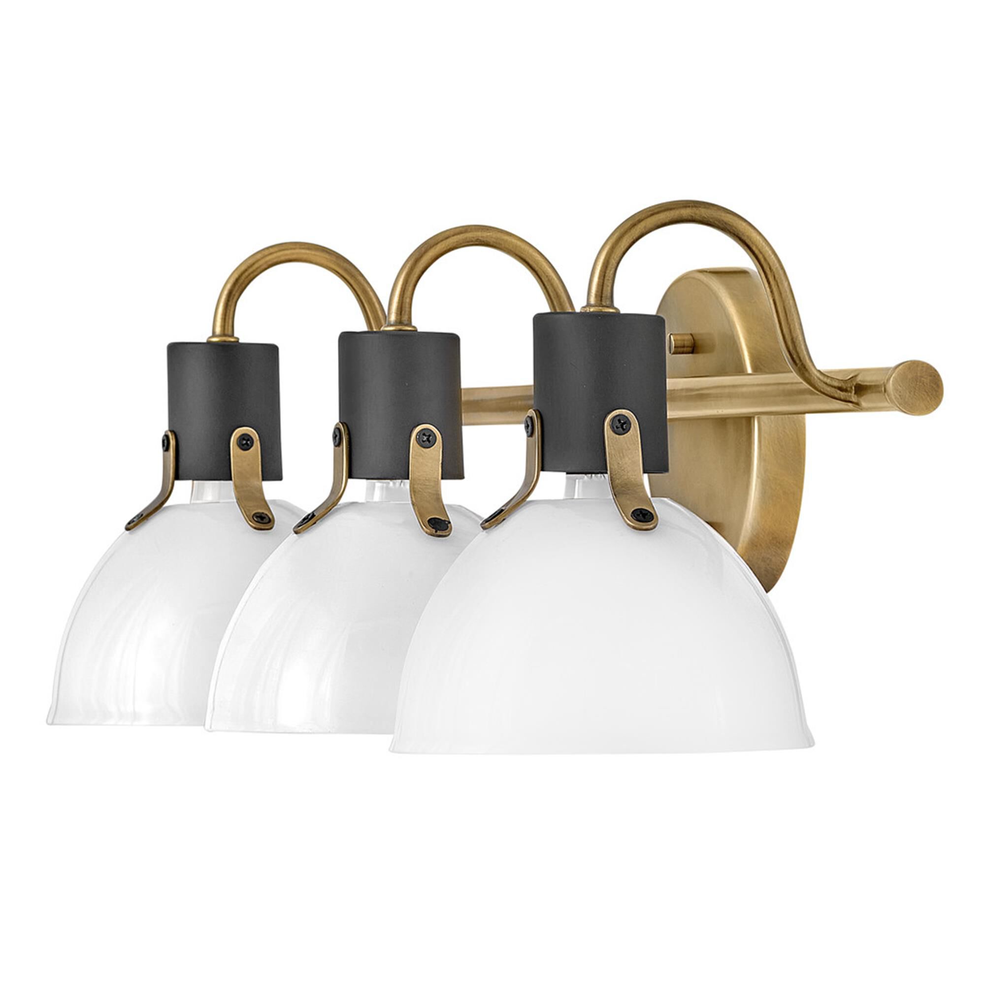 Shown in Heritage Brass with Black Accents finish and Cased Opal glass