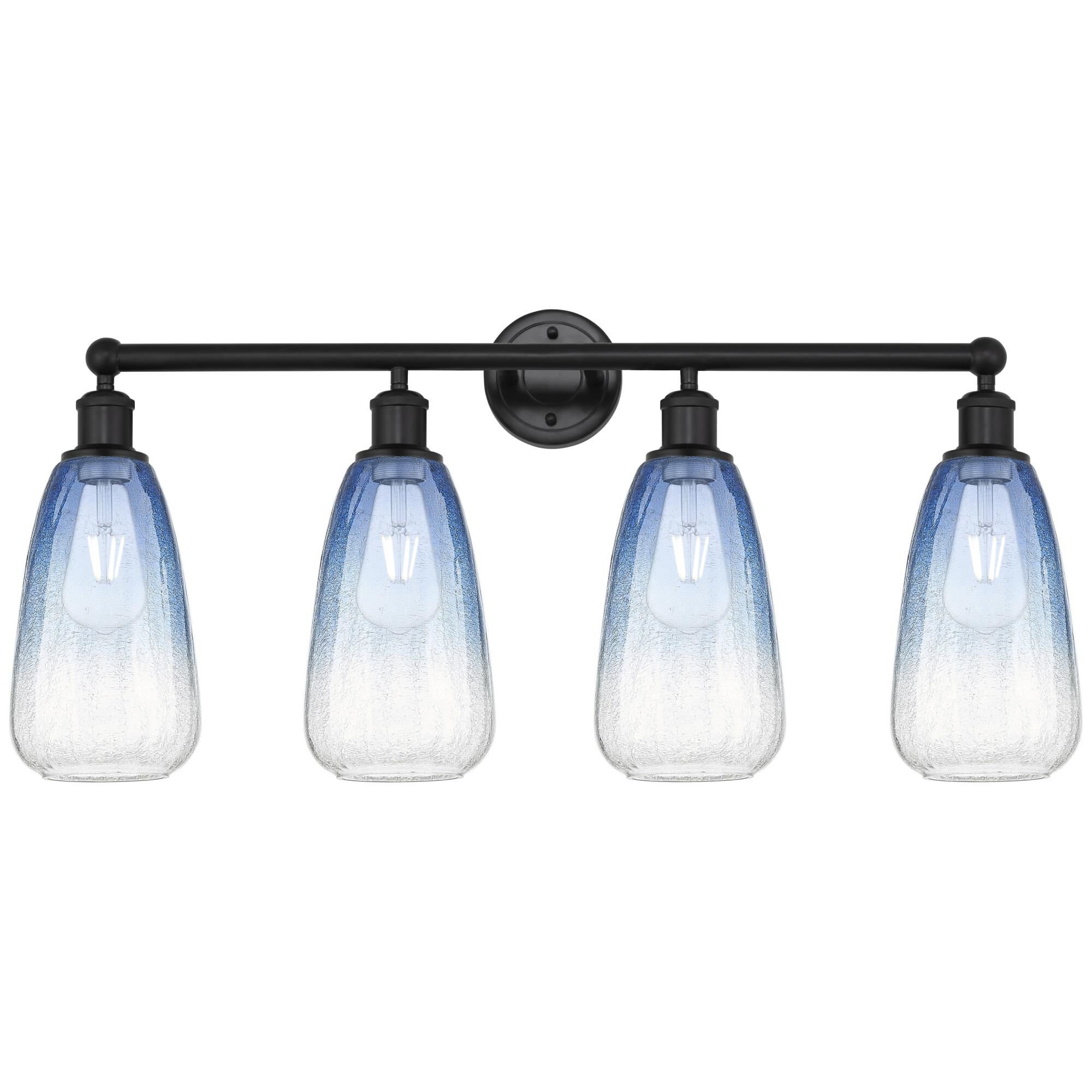 Shown in Matte Black finish and Sapphire Blue glass