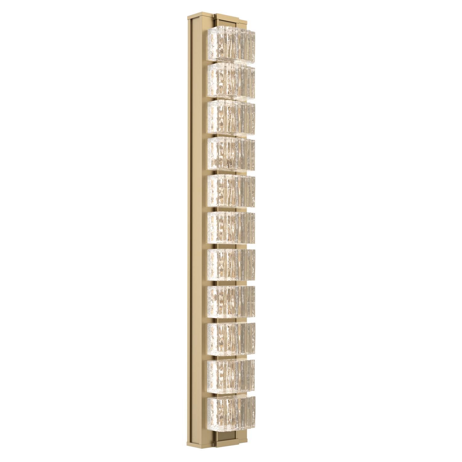Shown in Gilded Brass finish and Clear Ribbed glass and None accent