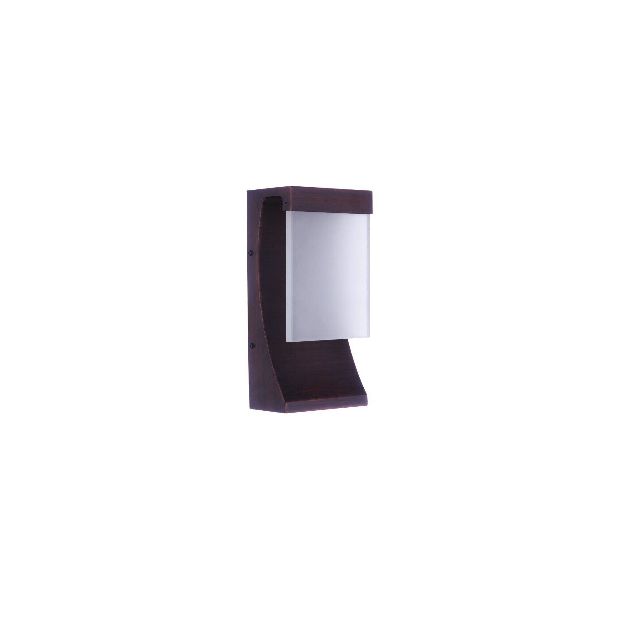 Shown in Aged Bronze Brushed finish and Frosted glass