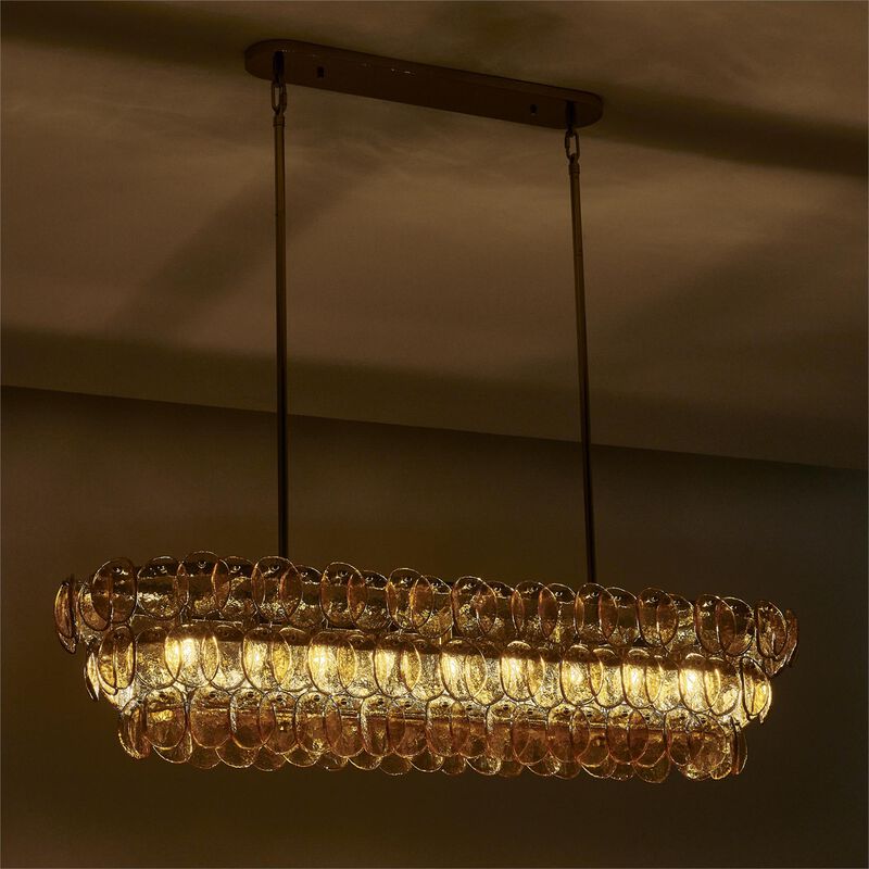 Uroko Medium Linear Chandelier by Kalco