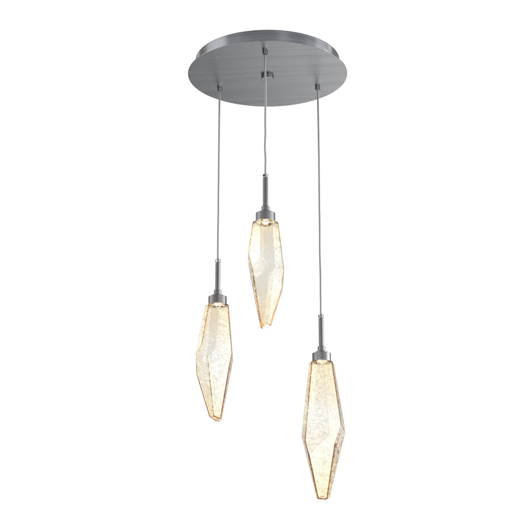 Shown in Graphite finish and Chilled Amber glass