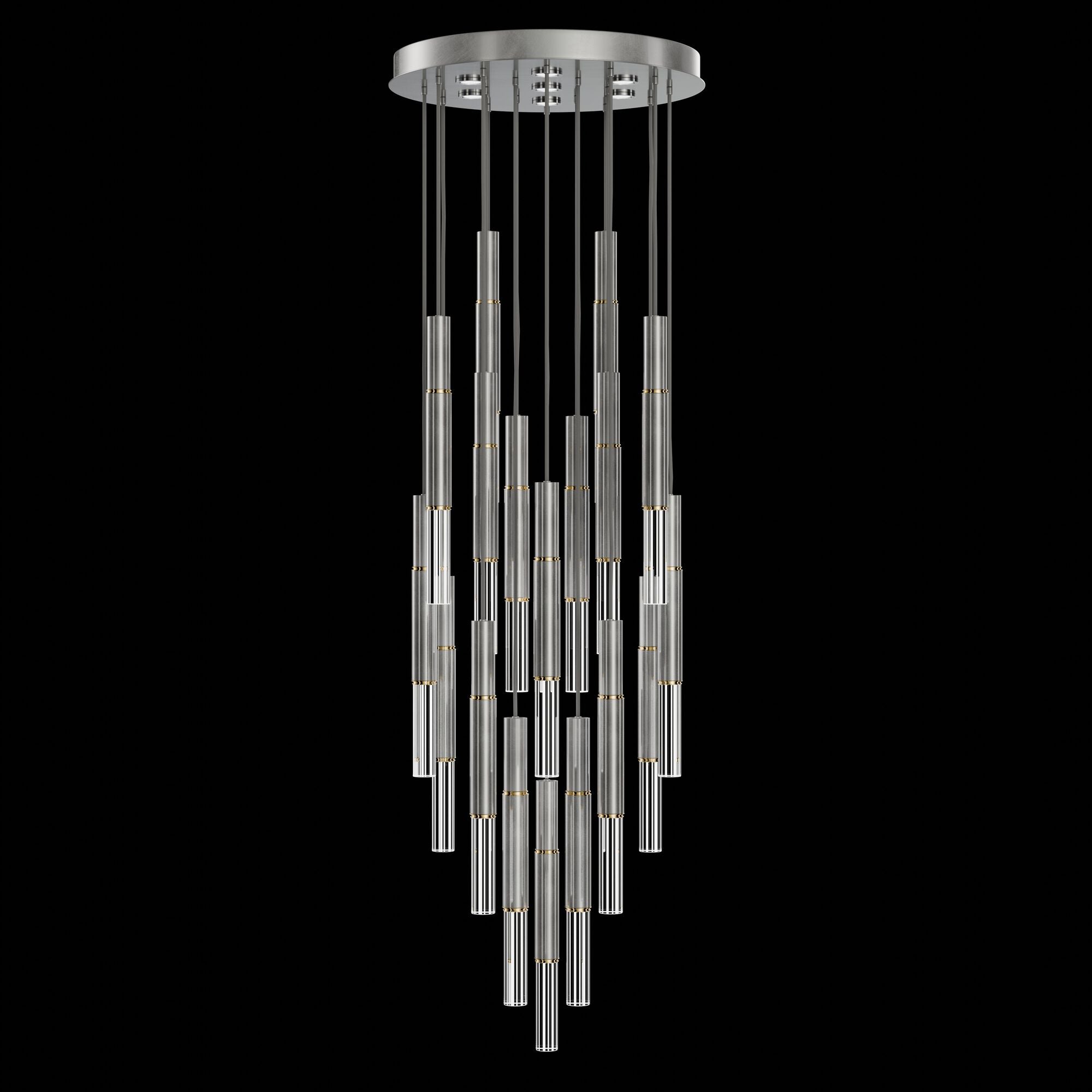 Shown in Silver finish and True crystal and False glass