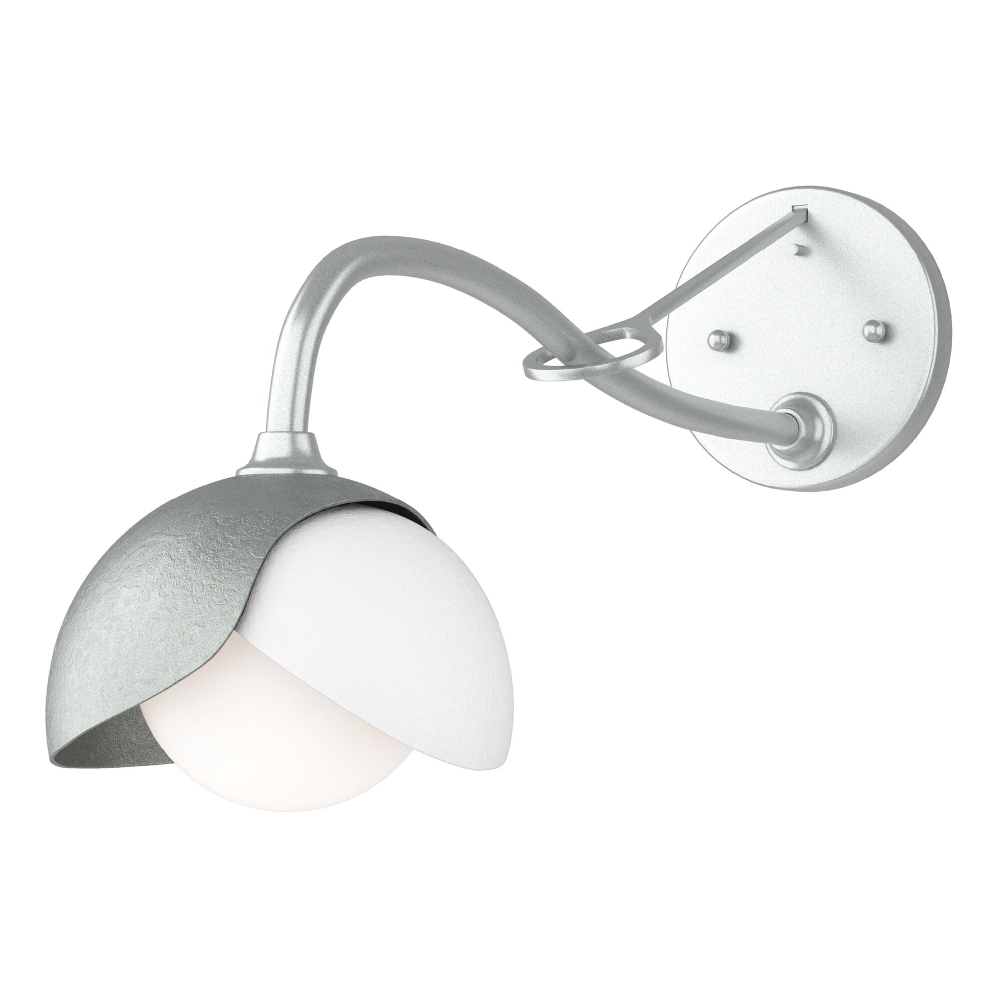 Shown in Vintage Platinum finish and Opal glass and White accent