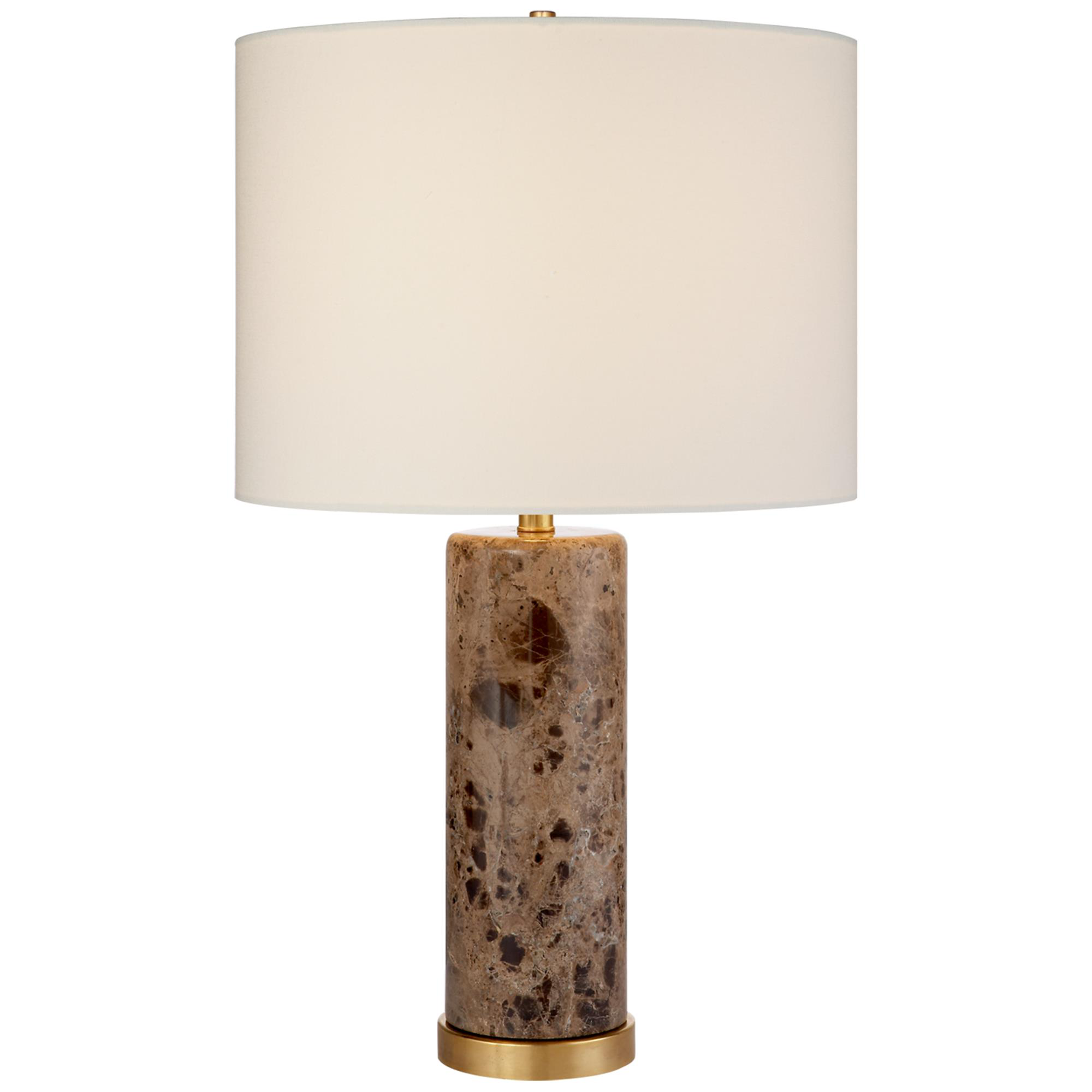 Shown in Brown Marble finish and Linen shade