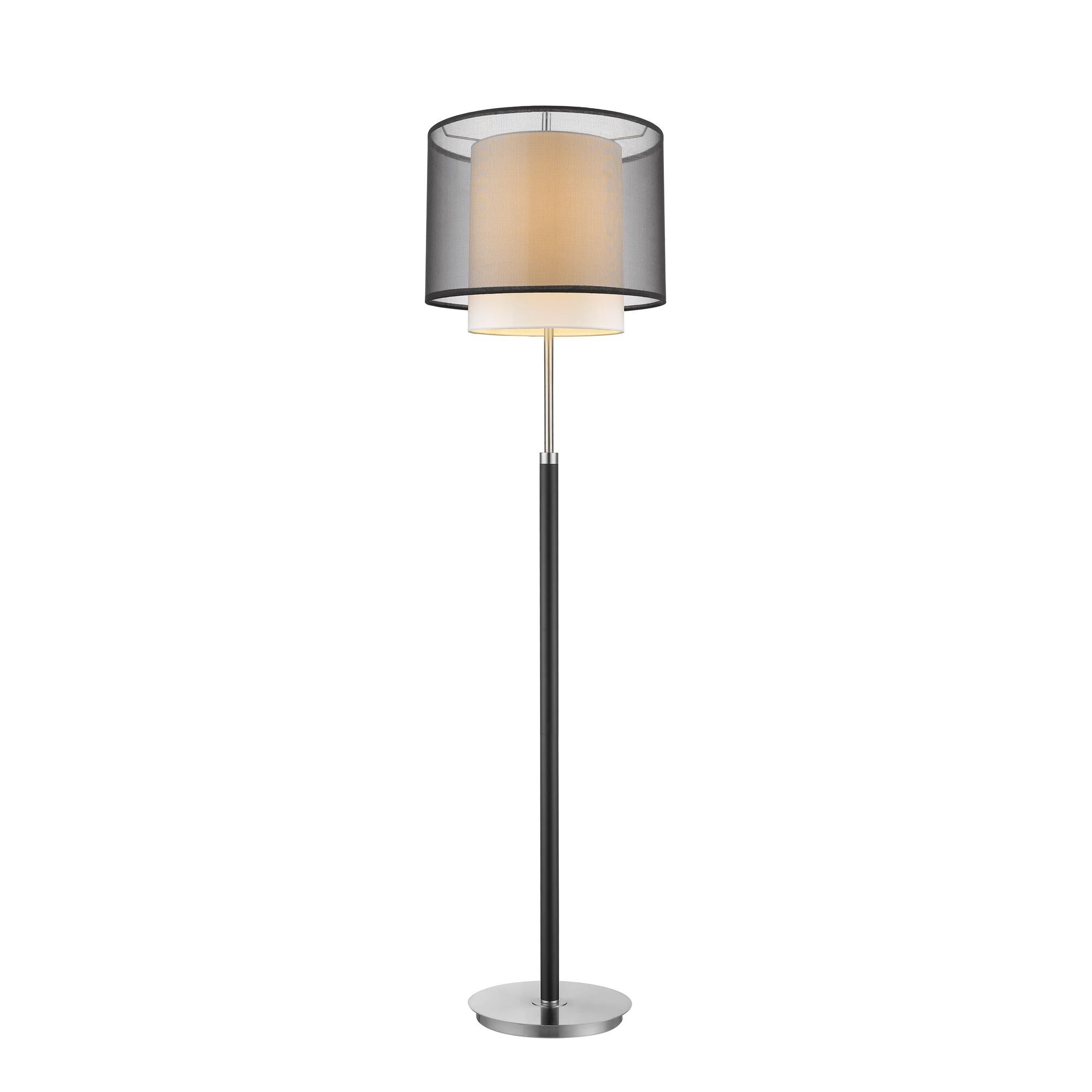 Shown in Espresso/ Brushed Nickel finish and Smoke Gray Shantung glass and Smoke Gray Shantung Two Tier shade