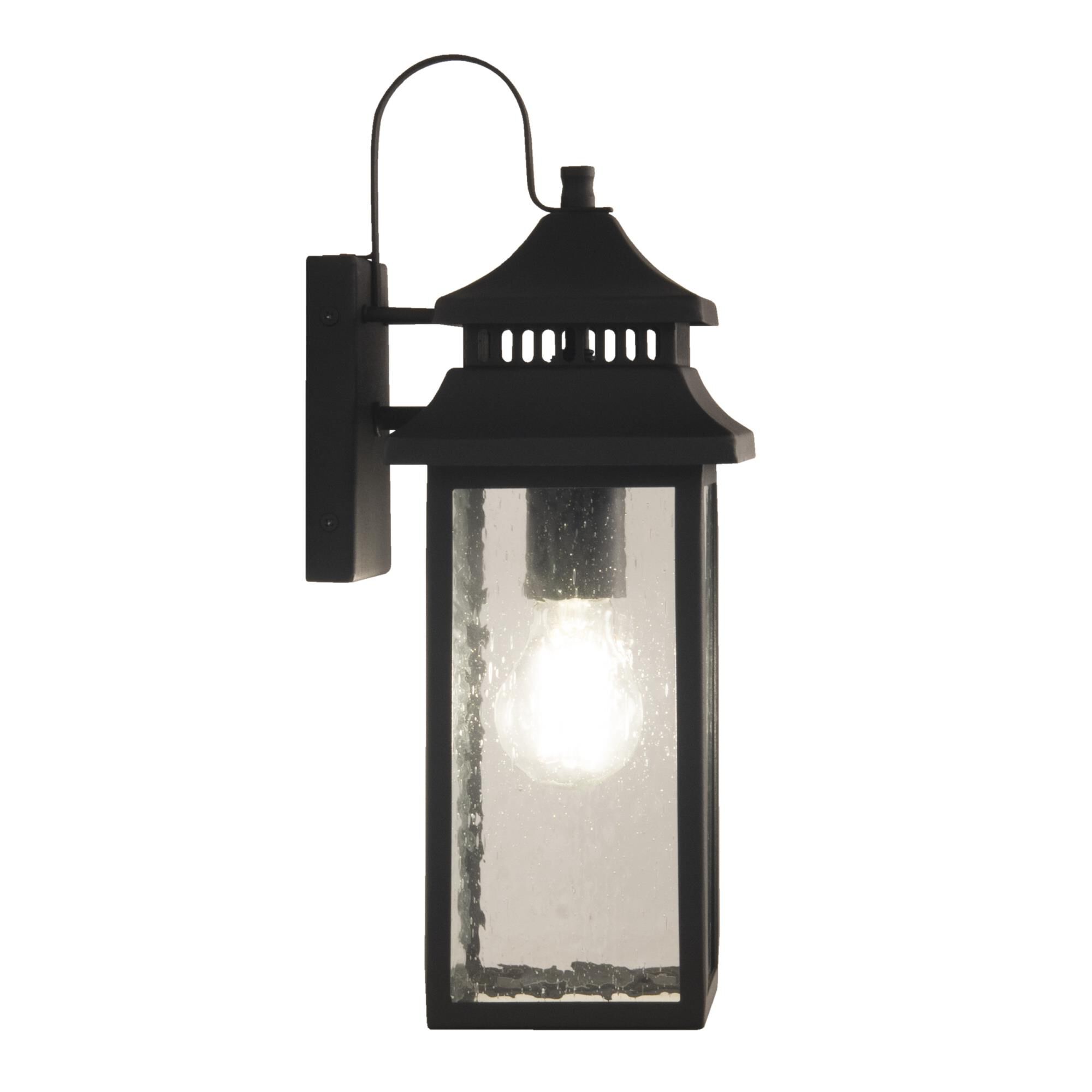 Shown in Textured Matte Black finish and Rectangle glass