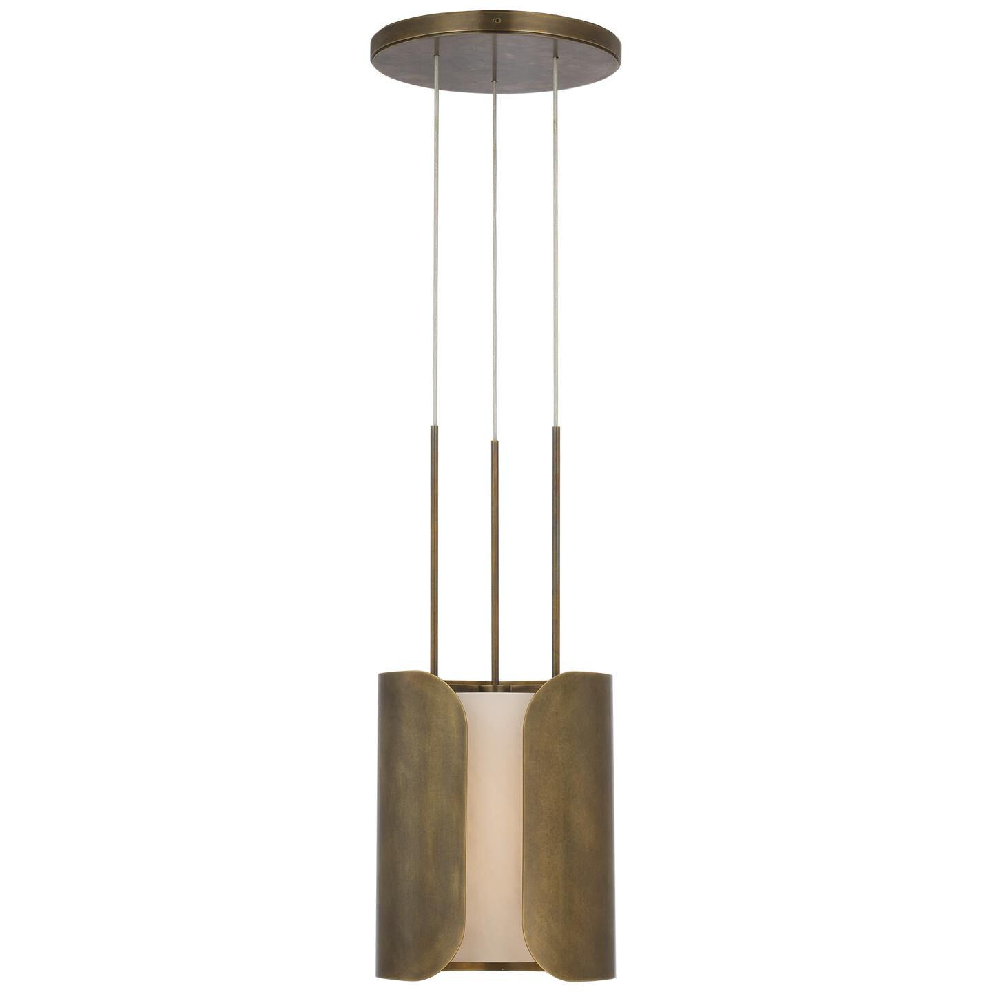 Shown in Mottled Brass finish and Alabaster shade