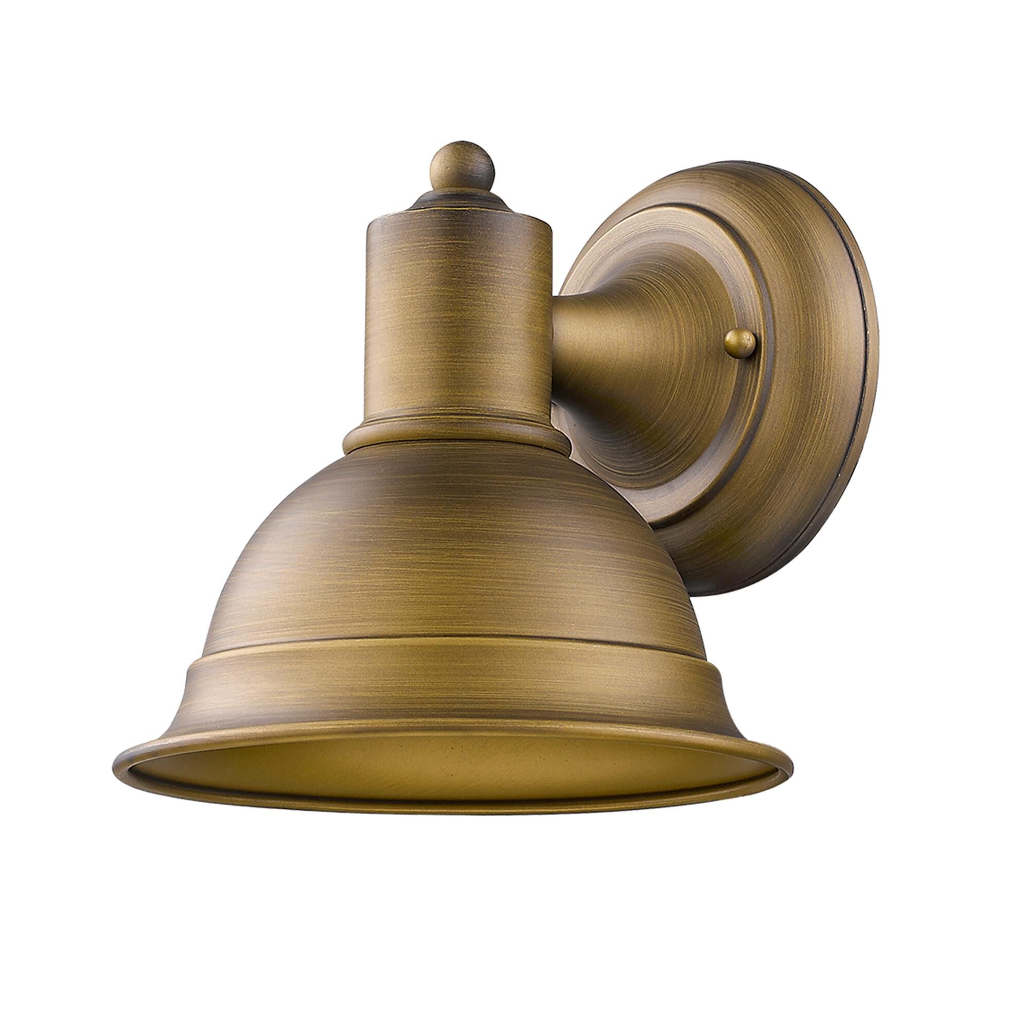Shown in Raw Brass finish and Raw Brass glass and Raw Brass Metal shade