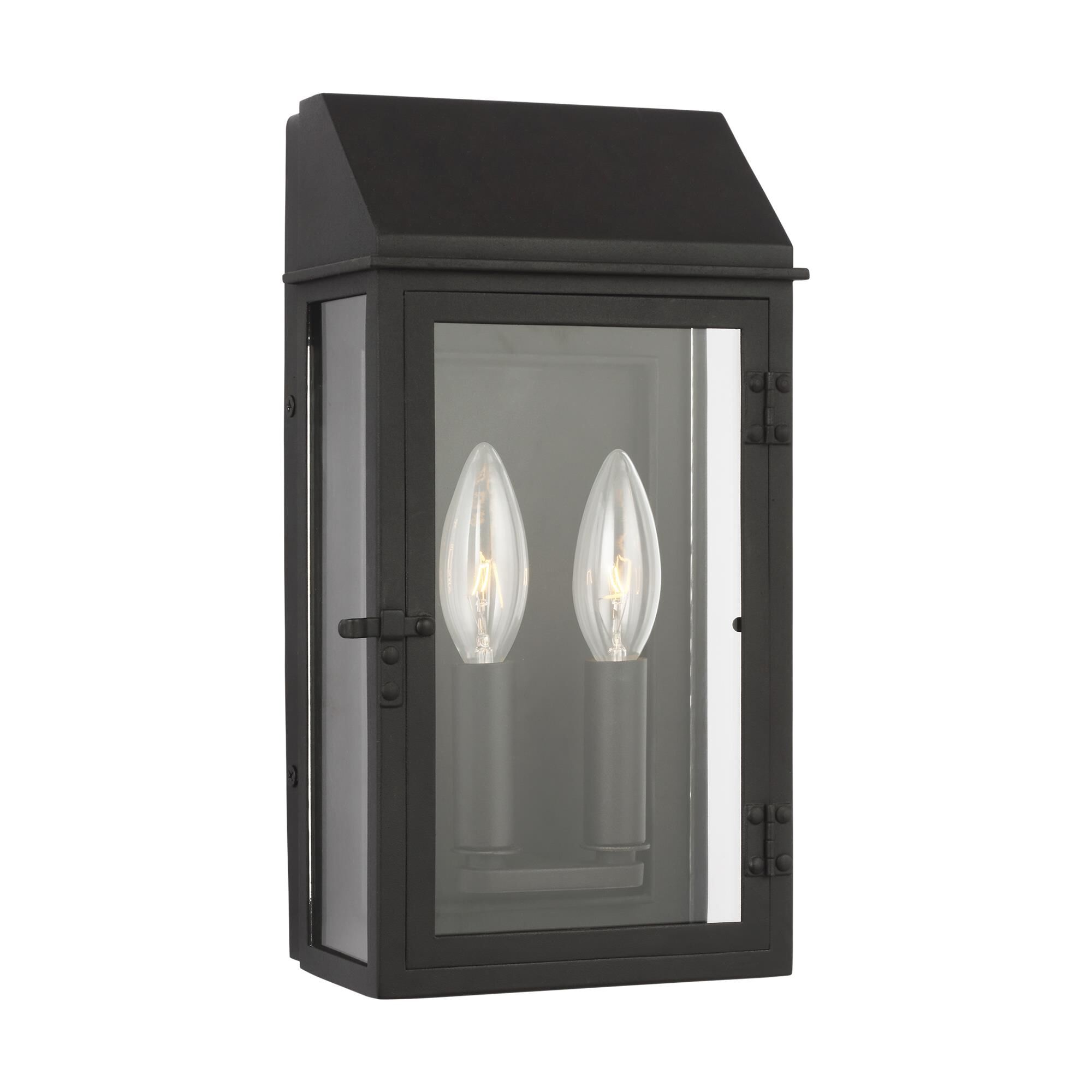 Shown in Textured Black finish and Clear Panels glass