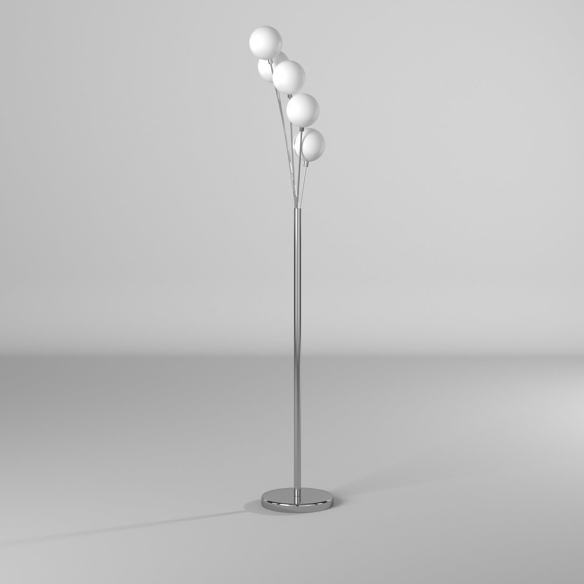 Shown in Satin Chrome finish and White glass