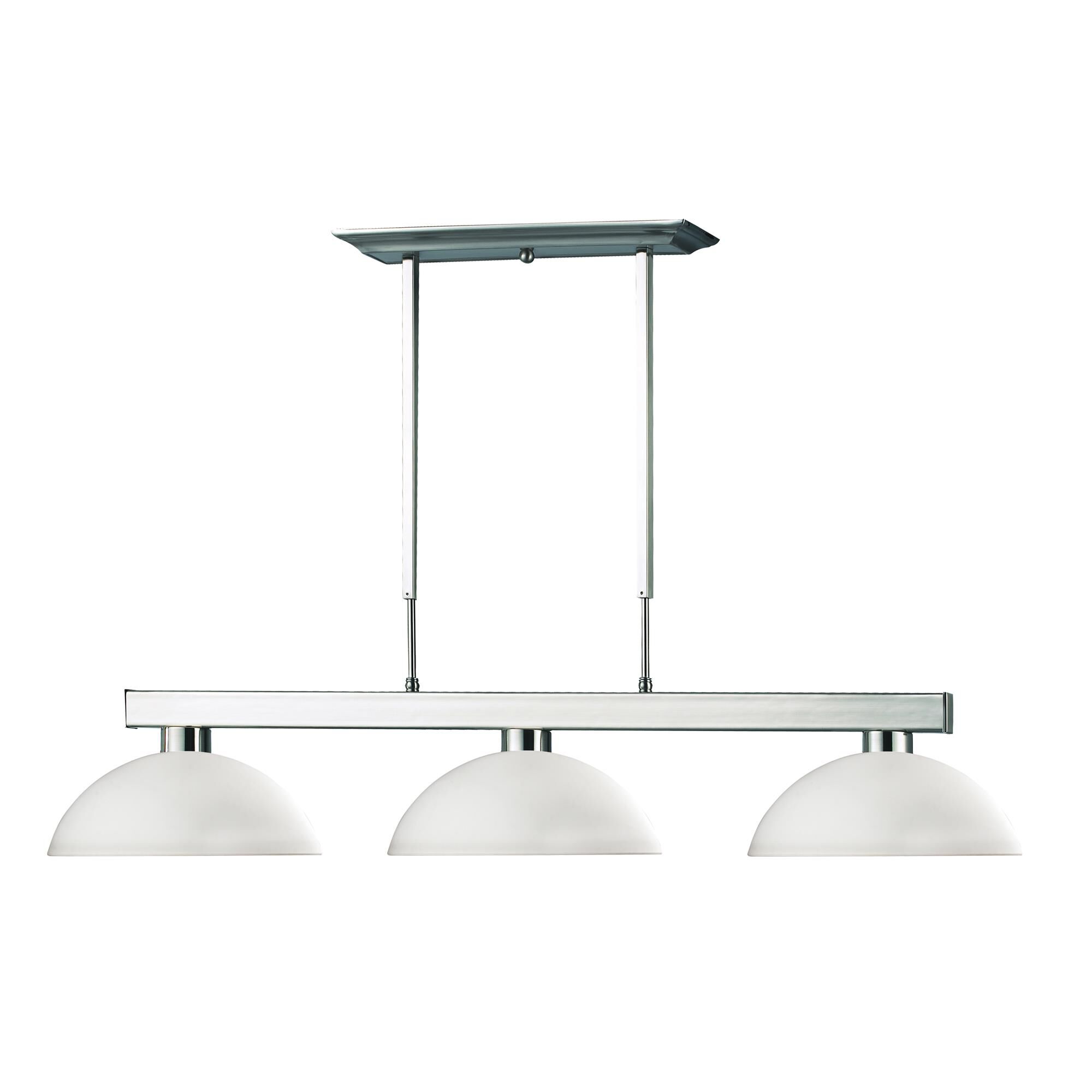 Shown in Brushed Nickel finish and Glass shade