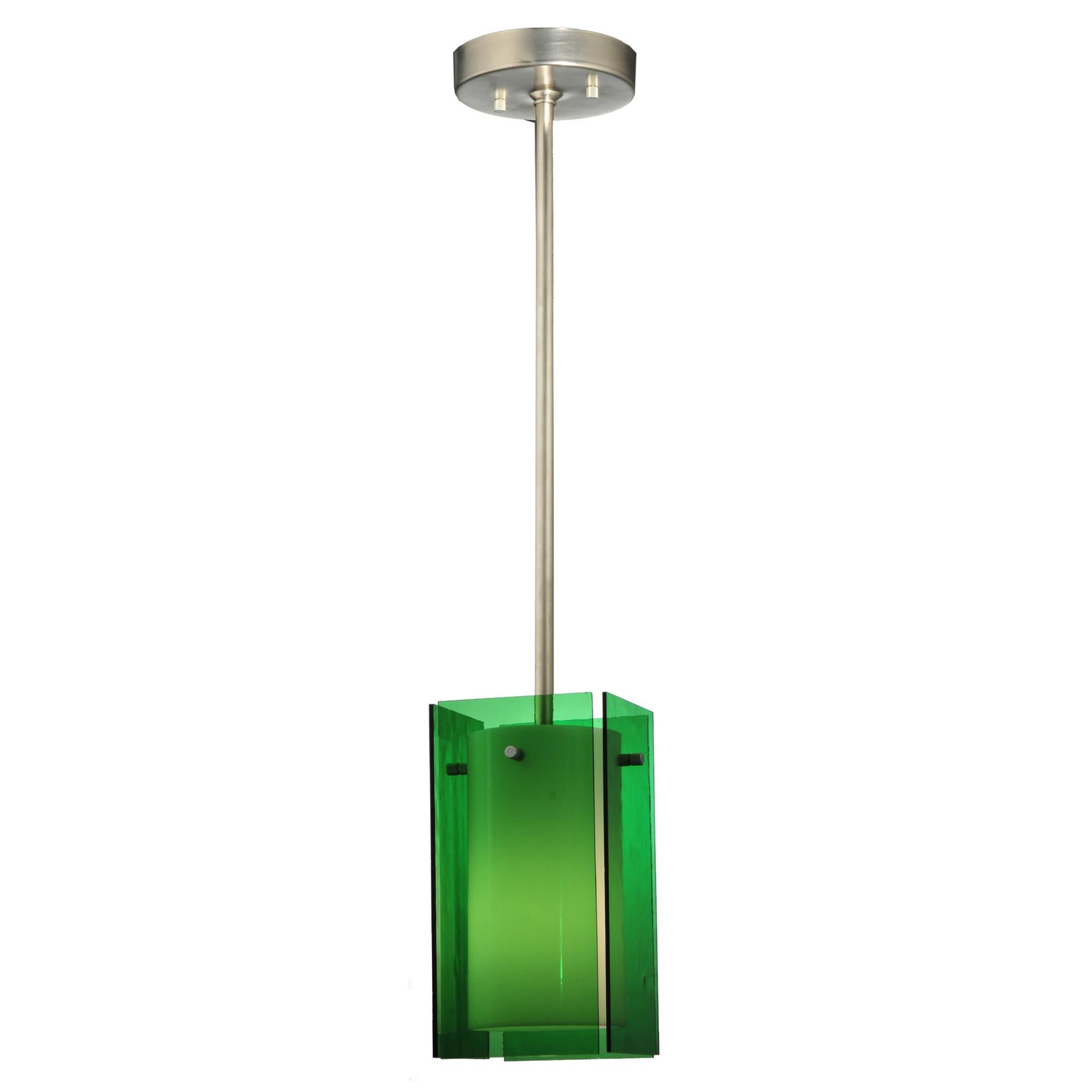 Quadrato Green 6 Inch Mini Pendant by Meyda Lighting