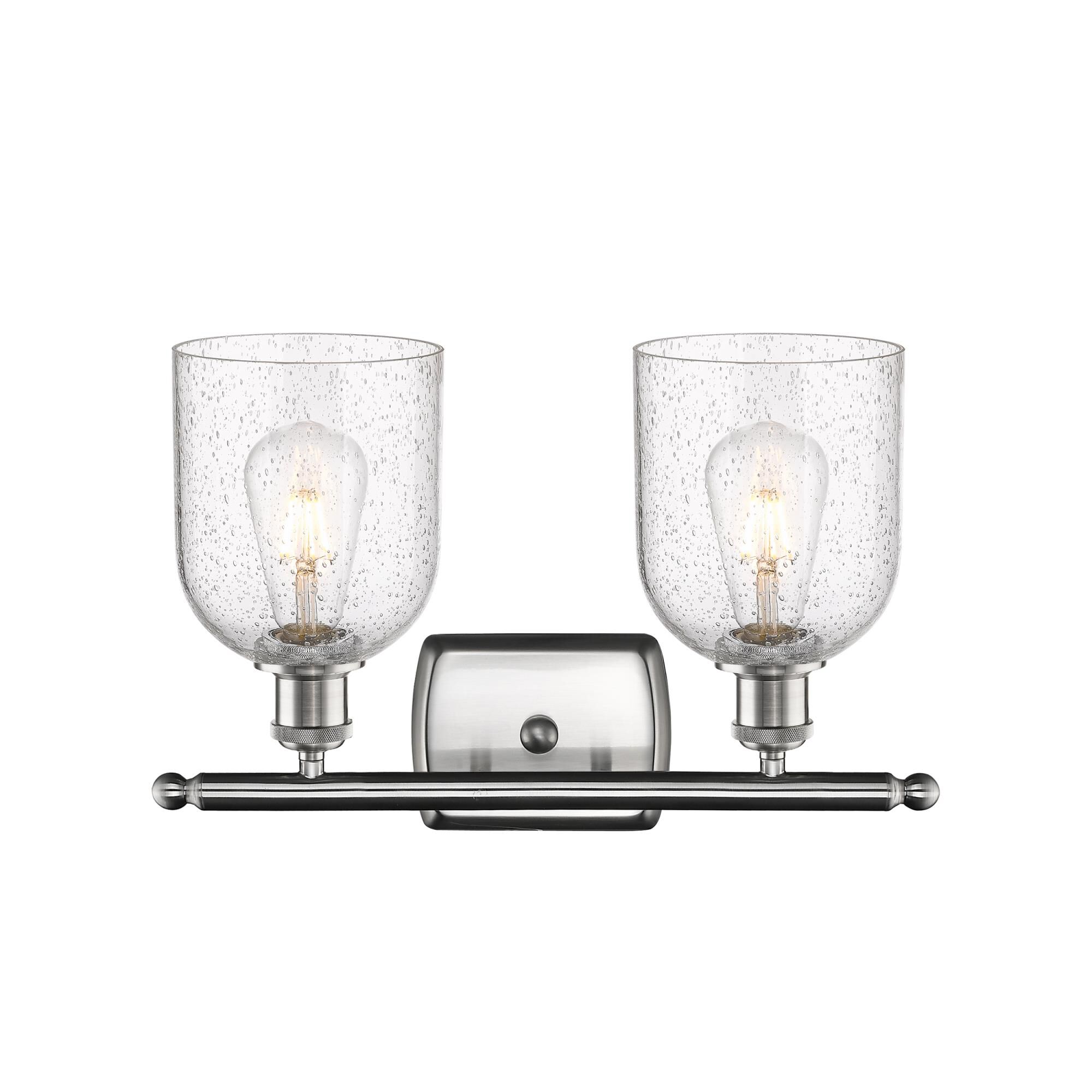 Shown in Brushed Satin Nickel finish and Seedy glass