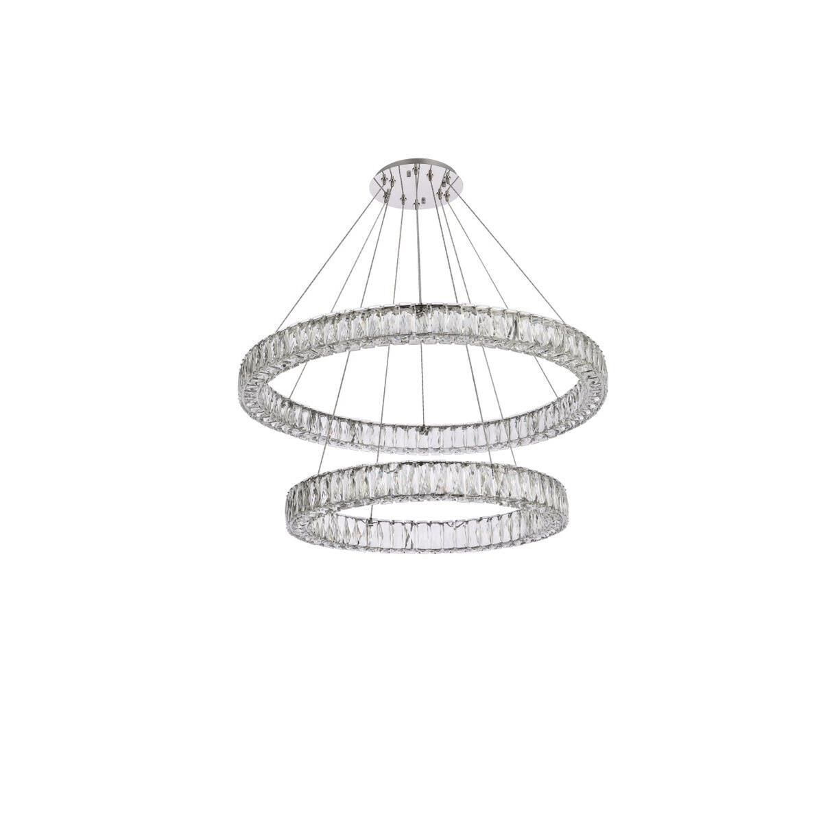 Monroe 36 Inch 2 Light LED Chandelier by Elegant Lighting