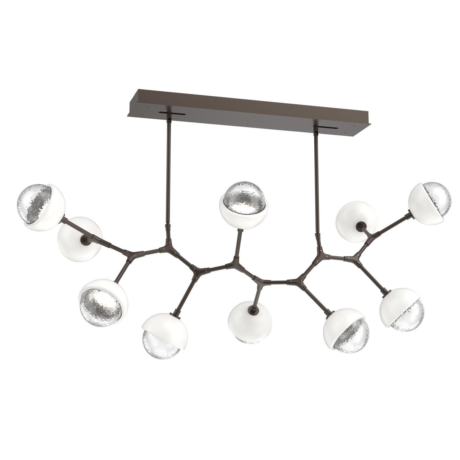 Shown in Flat Bronze finish and Clear glass and Salt White accent
