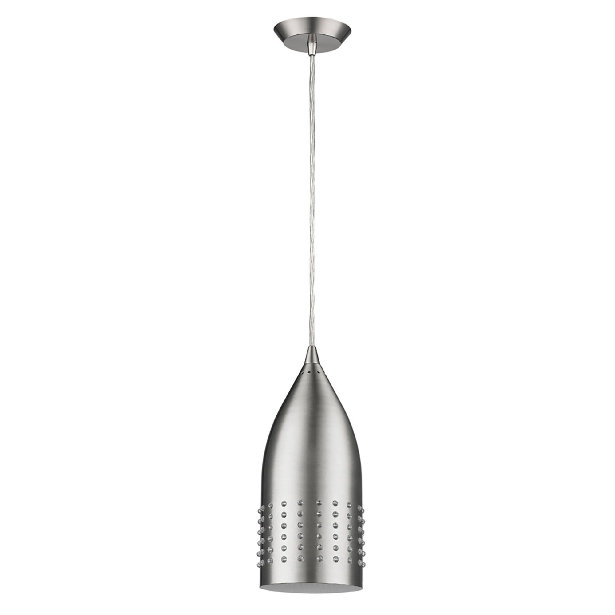 Shown in Satin Nickel finish and Satin Nickel glass and Metal shade