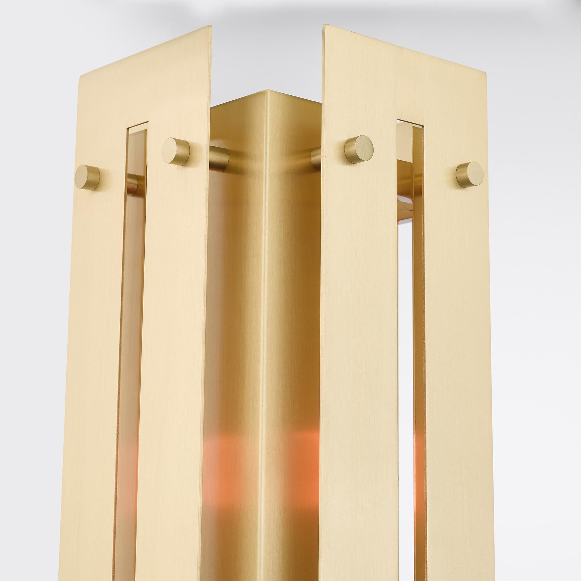 Shown in Satin Brass finish and Clear glass and Clear Glass shade