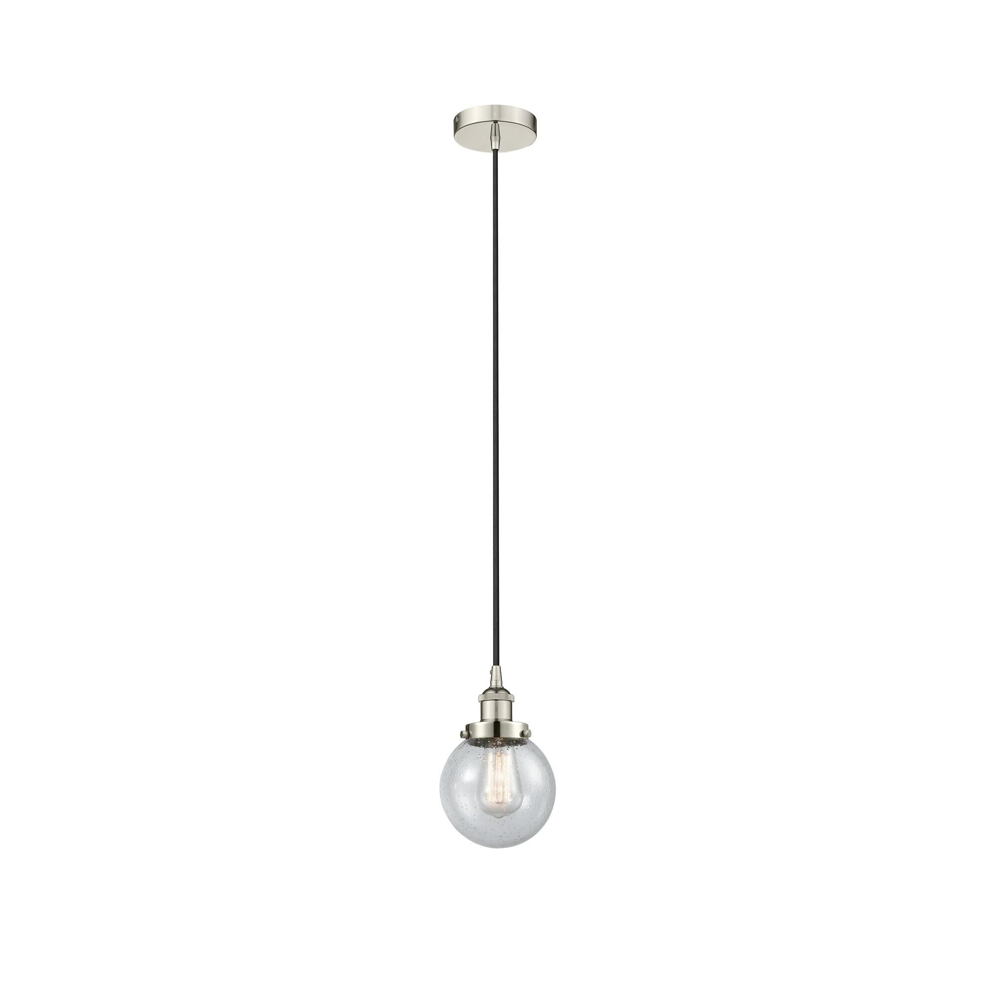Shown in Polished Nickel finish and Seedy glass