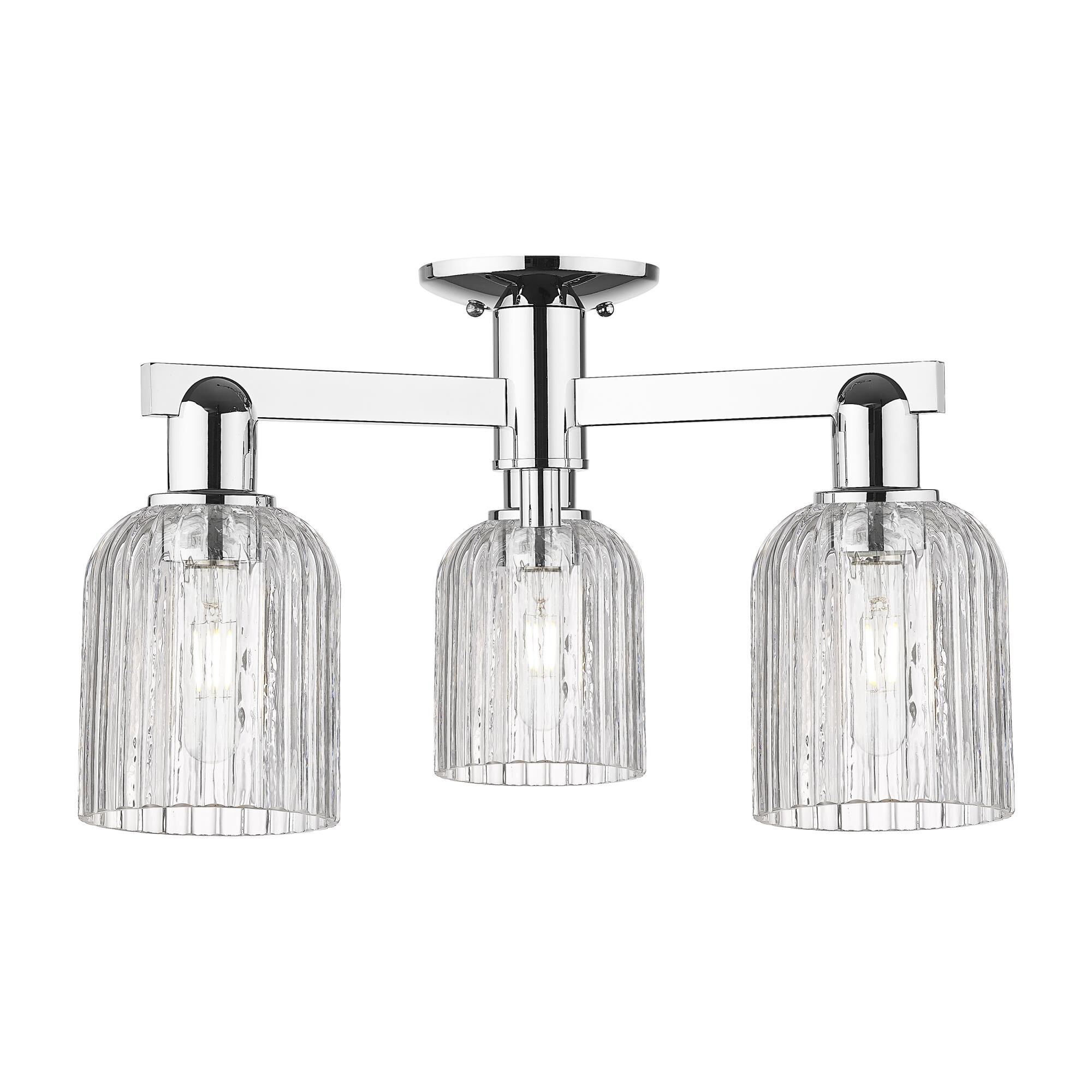 Shown in Polished Chrome finish and Clear glass