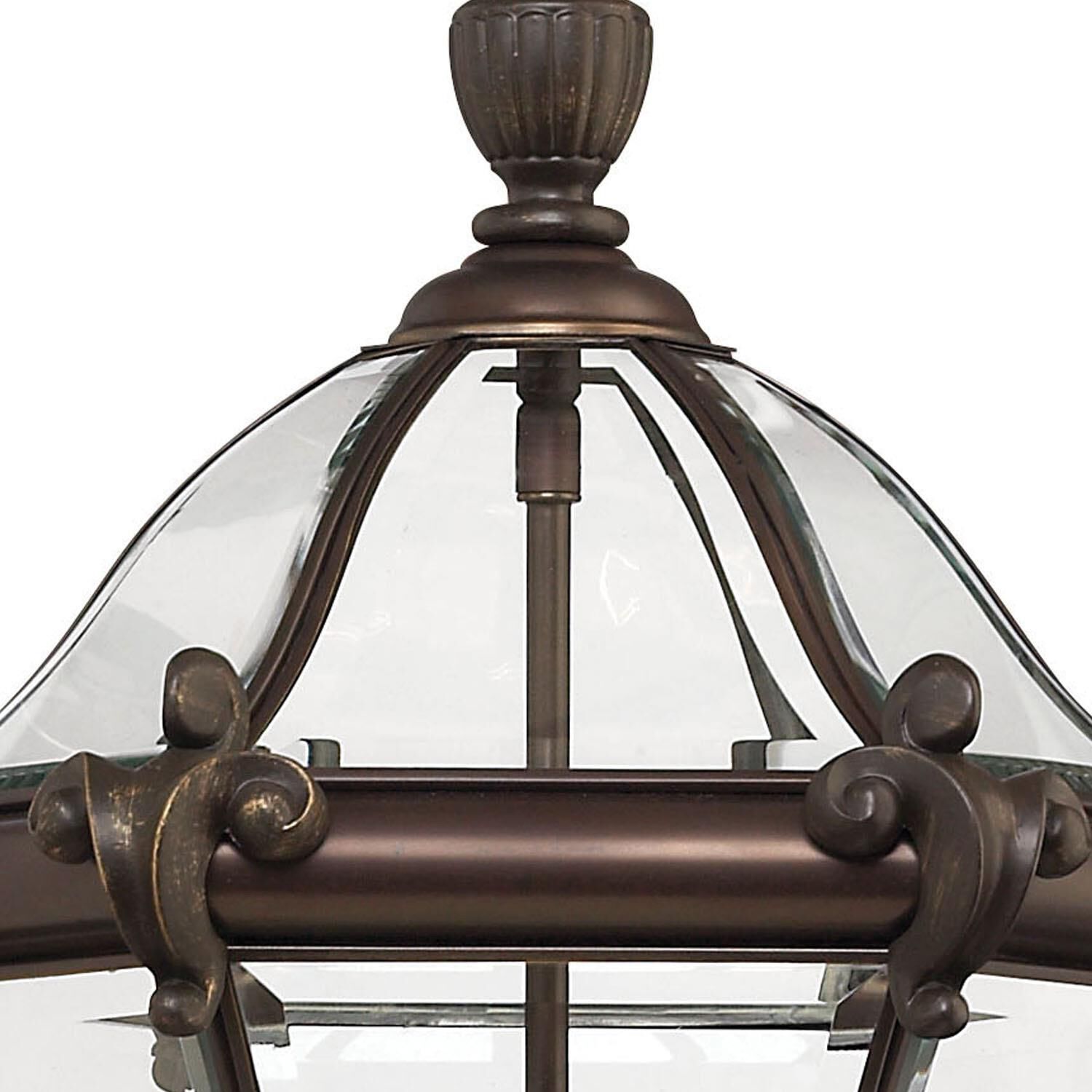 Shown in Copper Bronze finish and Clear, Bent, Beveled And Bound glass