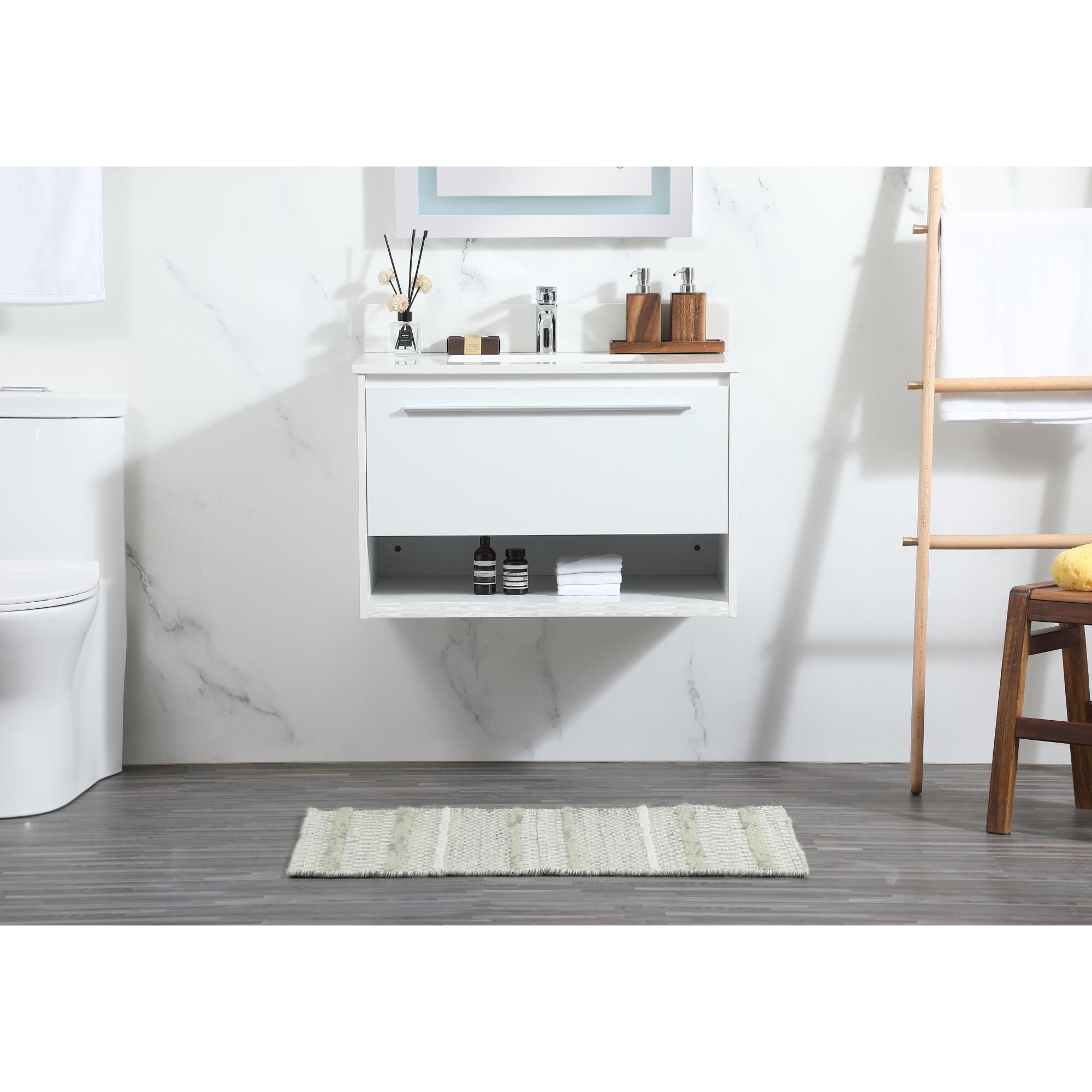 Shown in White finish