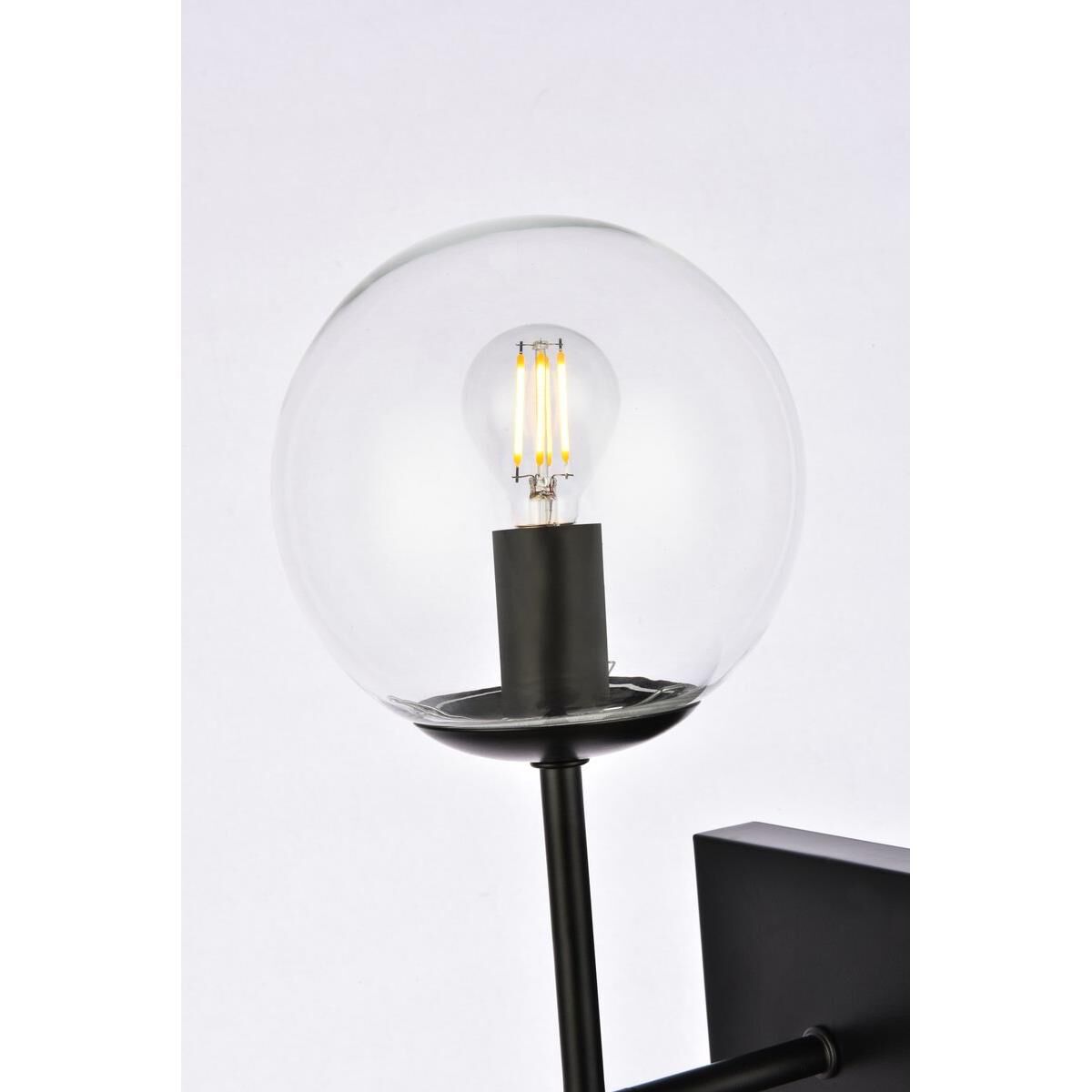 Shown in Black finish and Clear glass