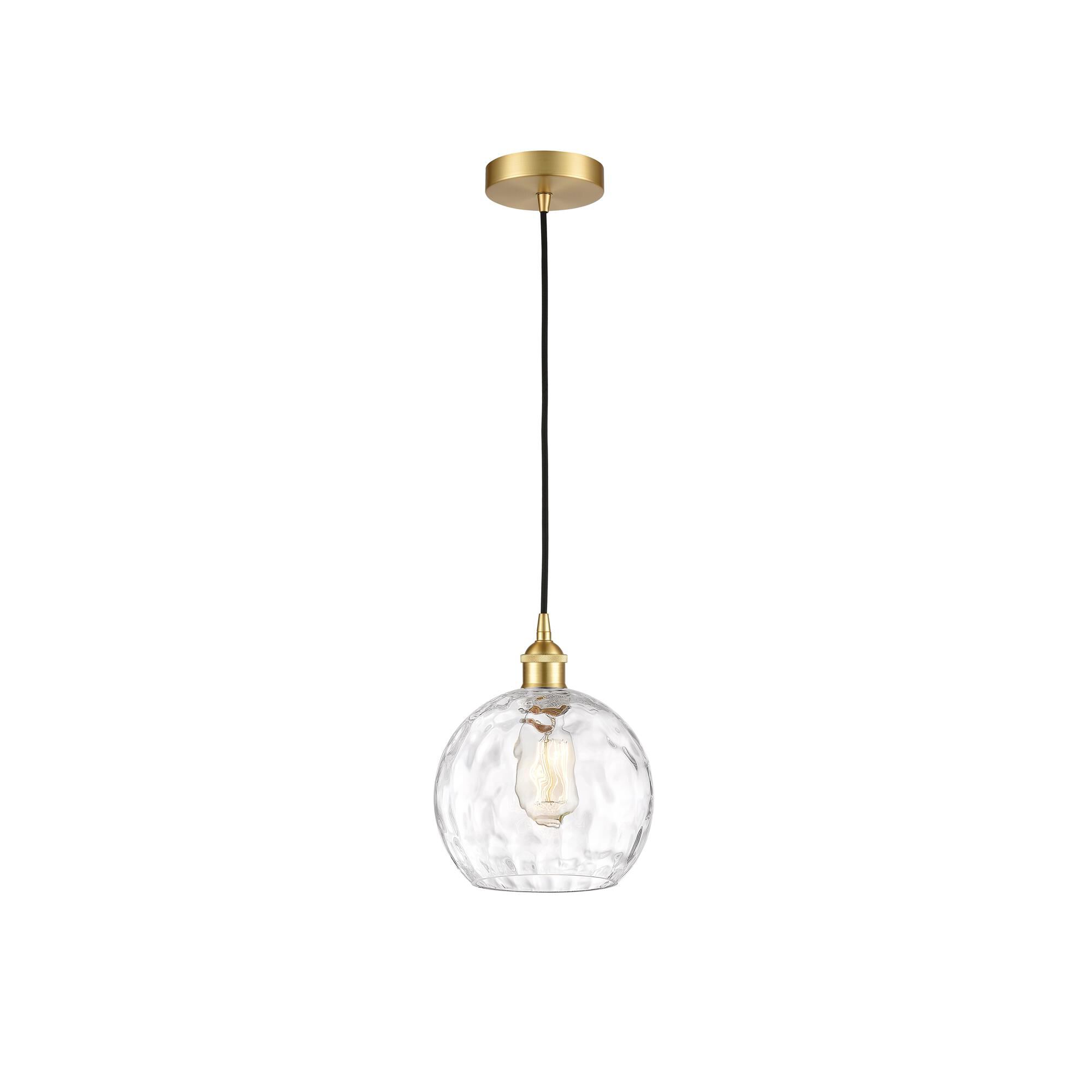 Shown in Satin Gold finish and Clear glass