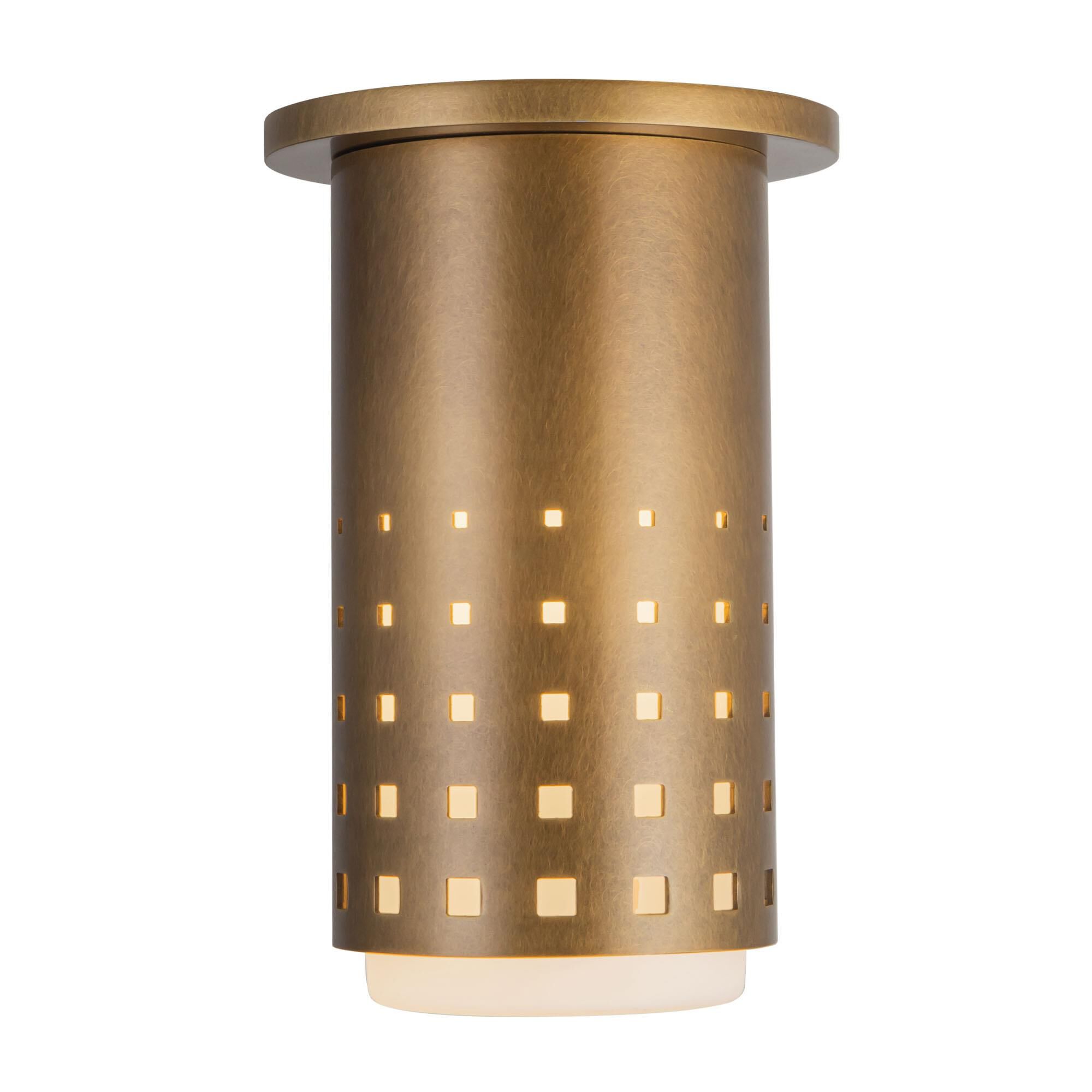 Shown in Vintage Brass finish and Clear Exterior Opal Interior glass