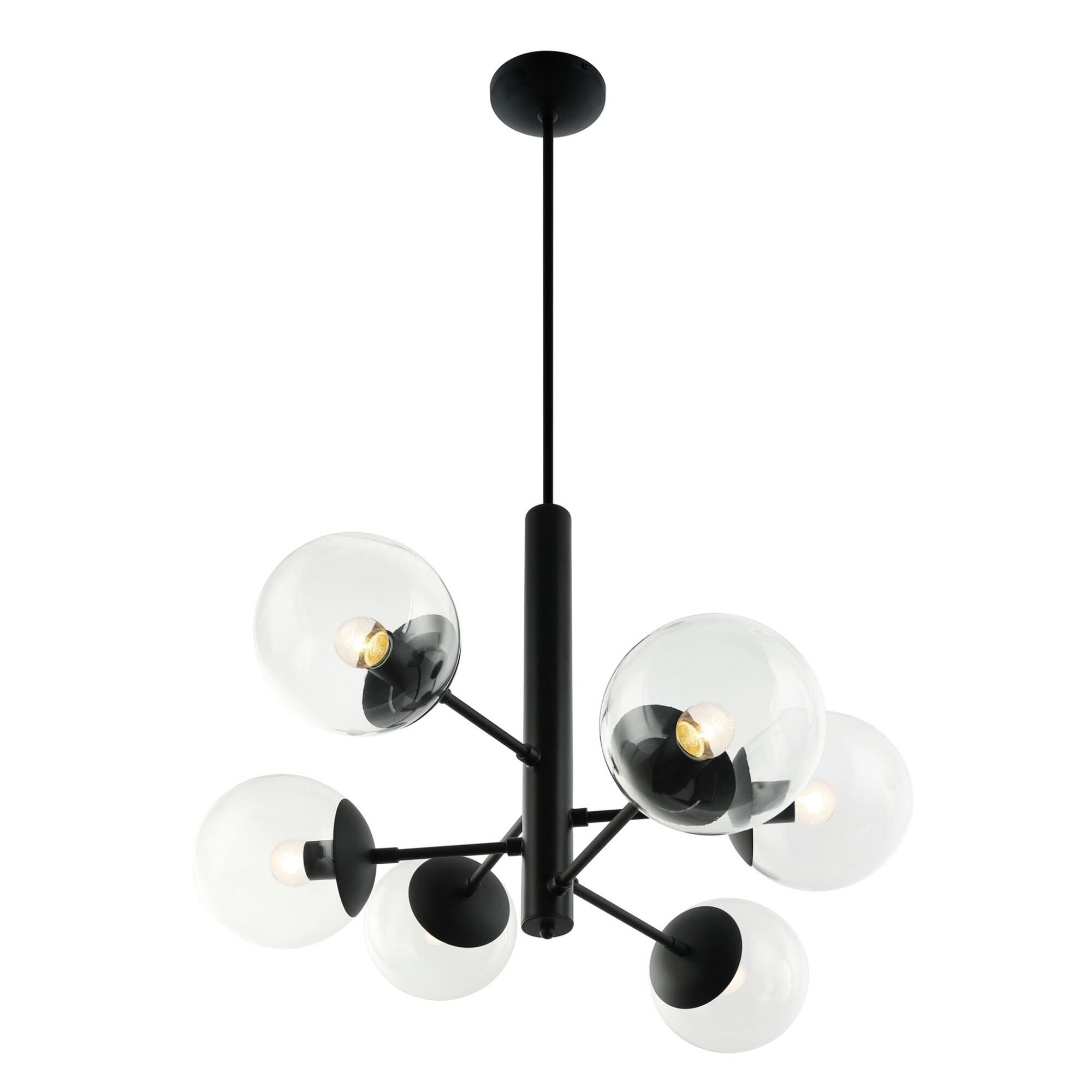 Mid-Century 32 Inch 6 Light Chandelier by Varaluz
