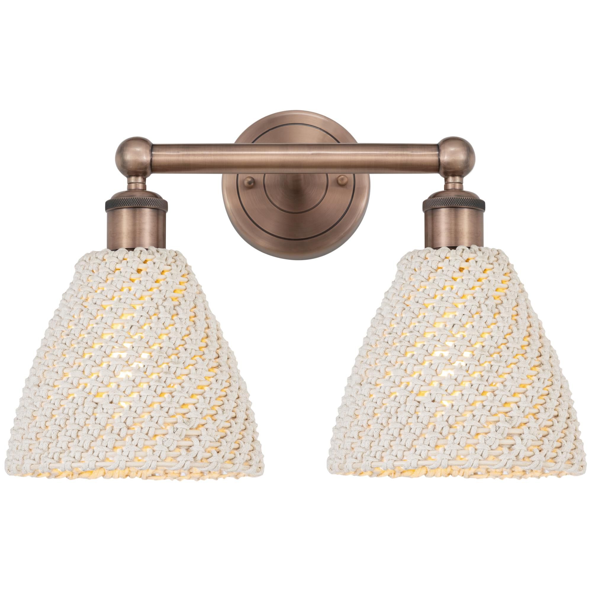 Shown in Antique Copper finish and Natural shade