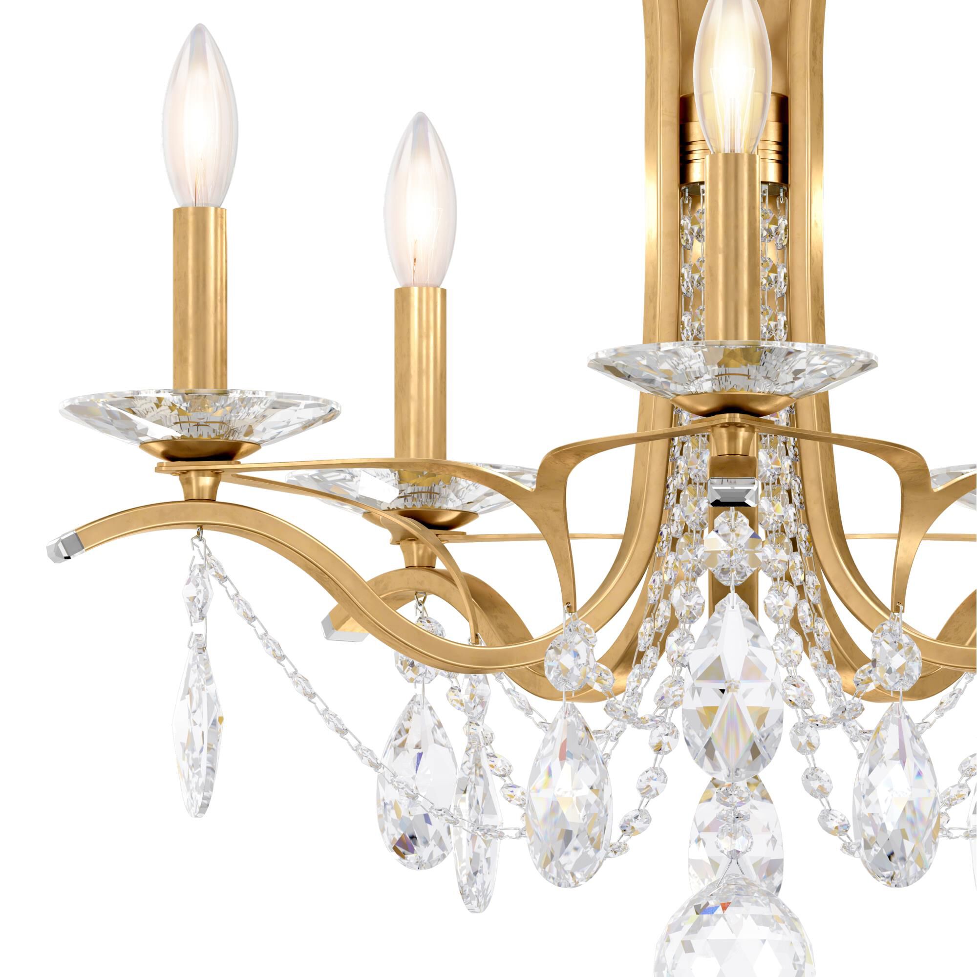 Shown in Heirloom Gold finish and Clear Heritage crystal