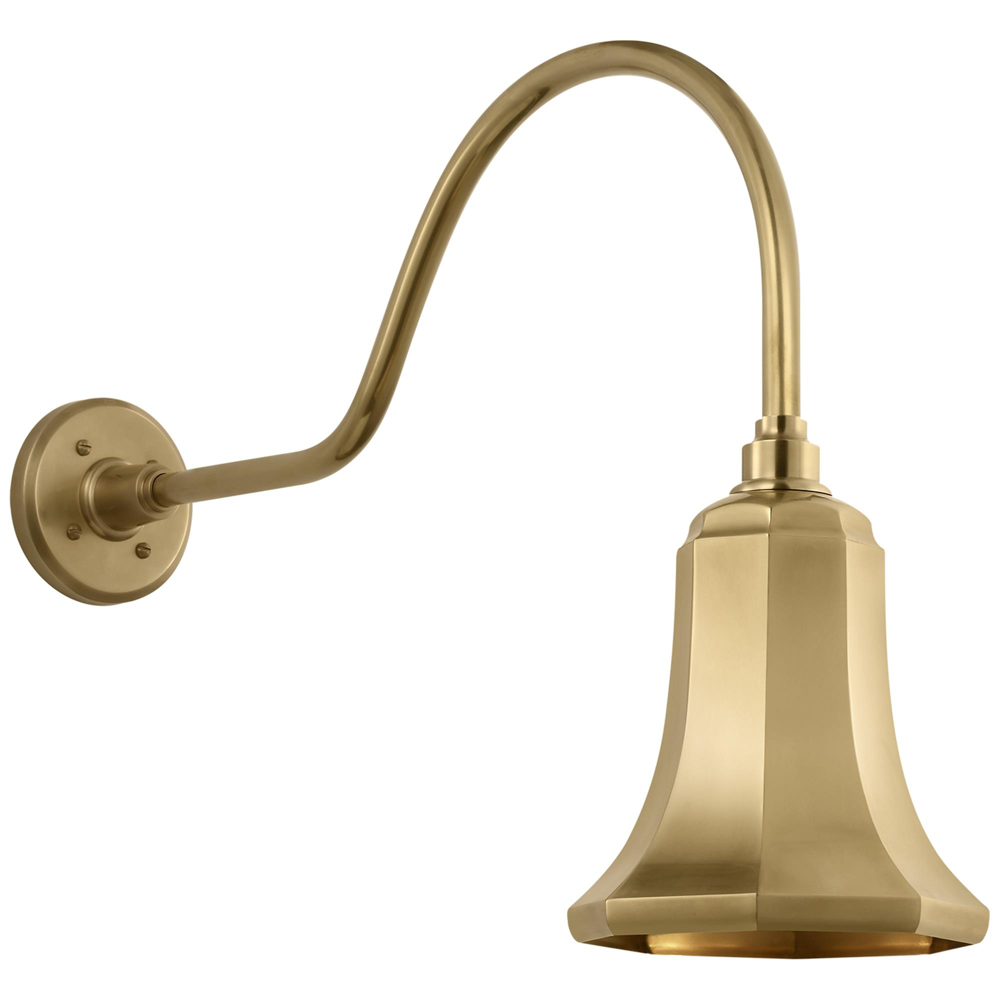 Shown in Hand-Rubbed Antique Brass finish and Gold shade