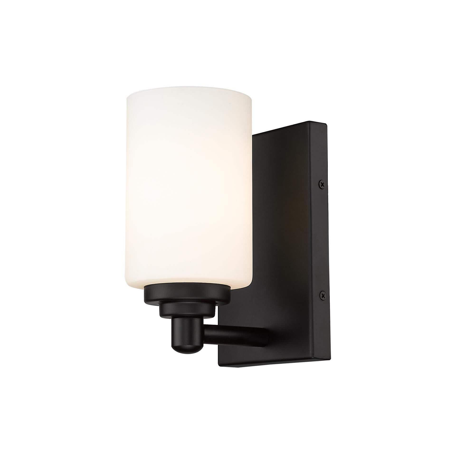 Shown in Matte Black finish and Glass shade